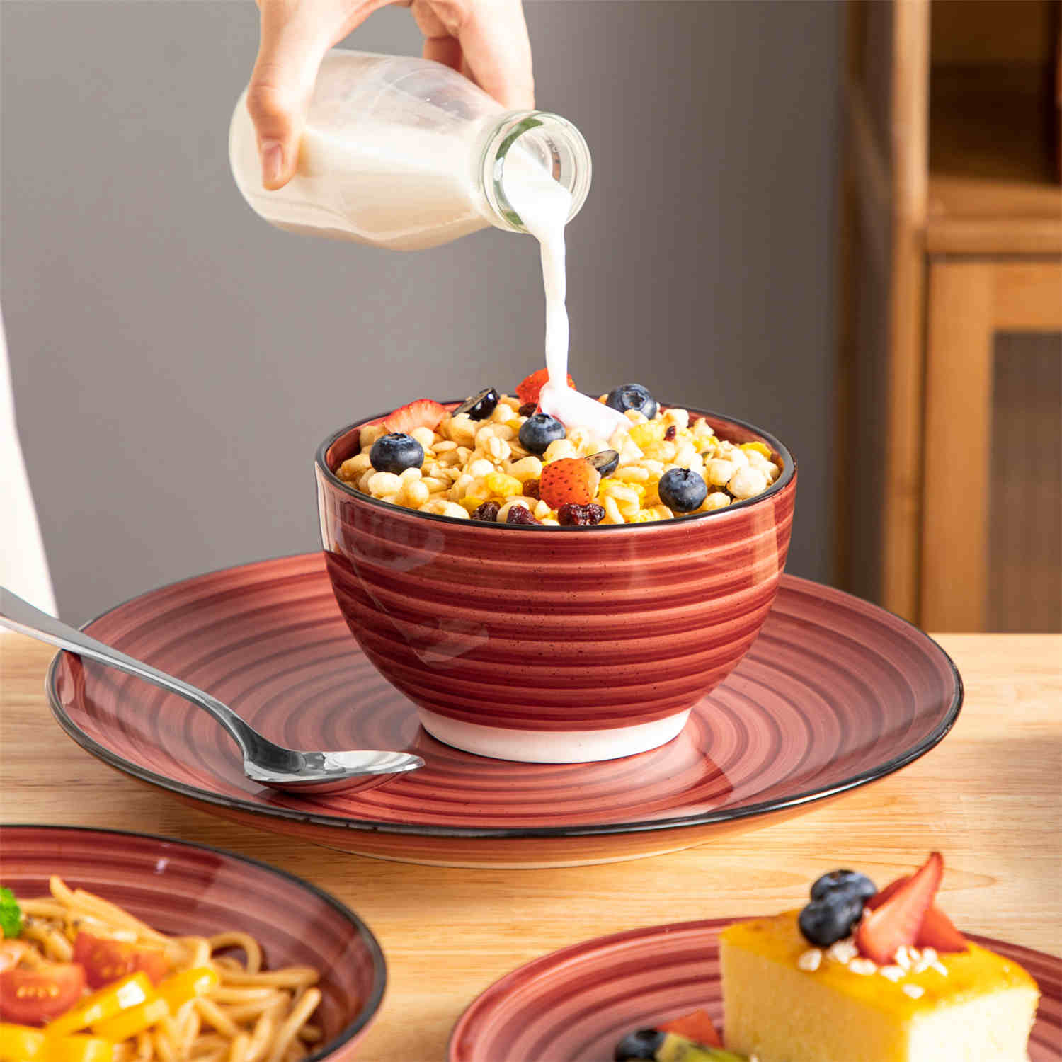 Bonbon Double-Sided 24 Piece Dinnerware Set