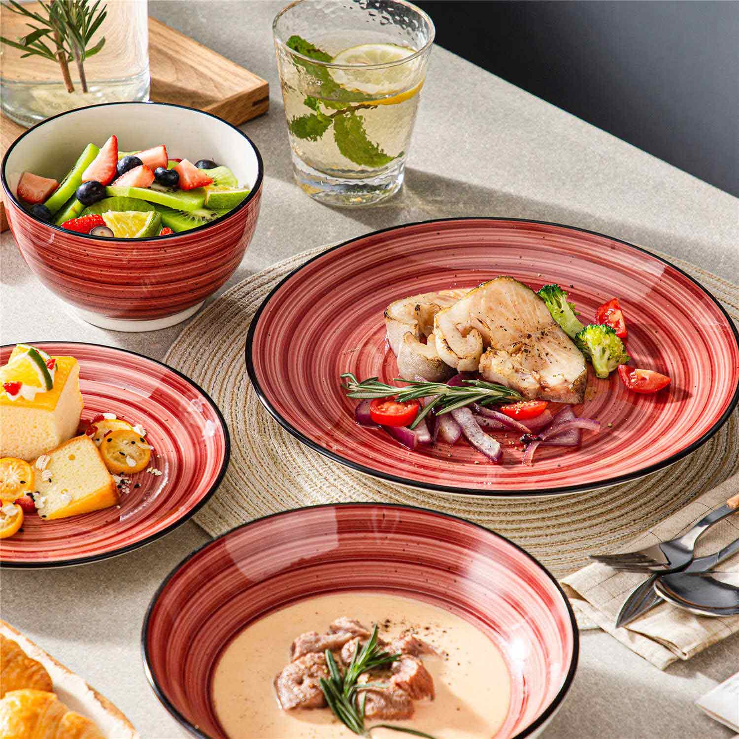 Bonbon 24 Piece Dinnerware Set