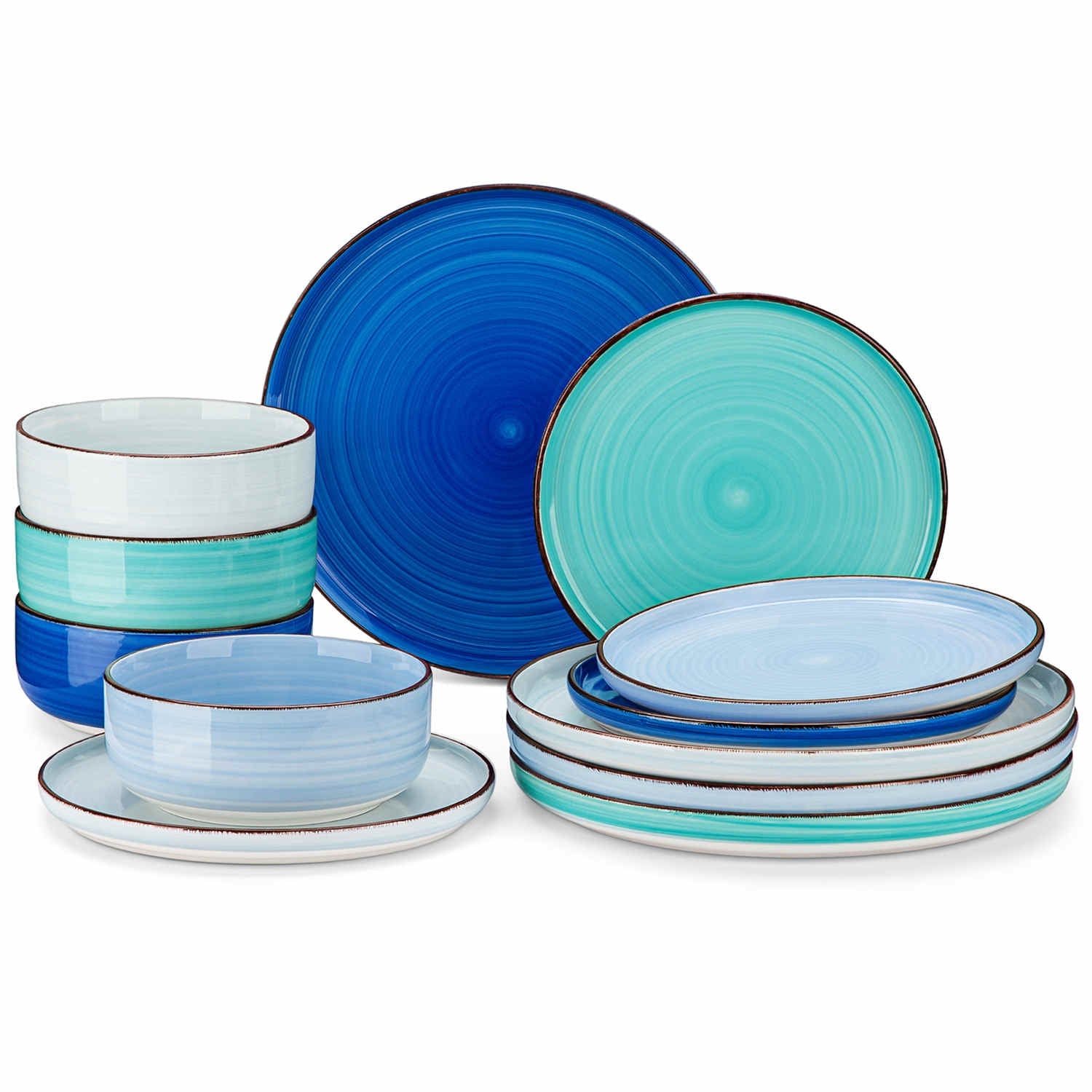 Bonita Lipped-Edge 12 Piece Dinnerware Set