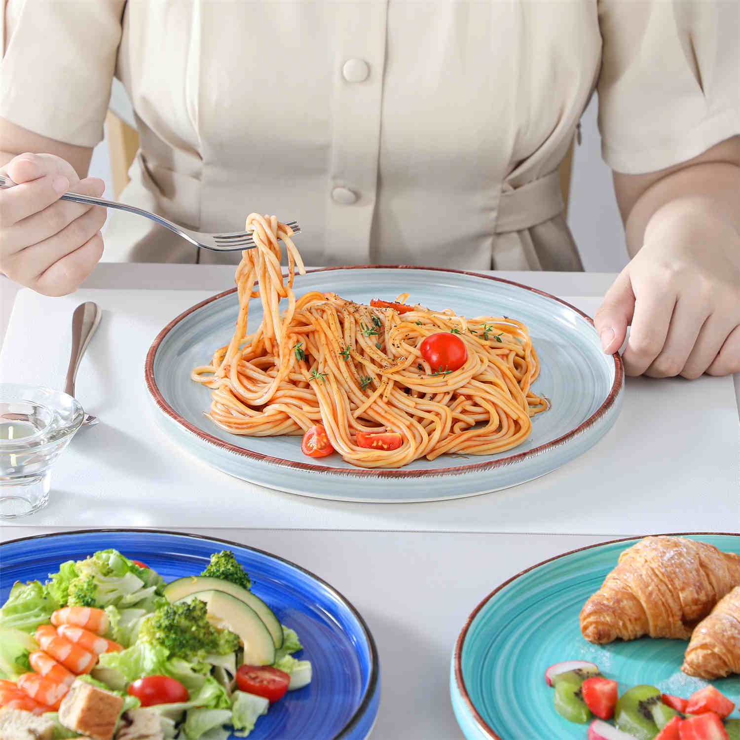 Bonita Straight-Edge Dinner Plates Set of 6