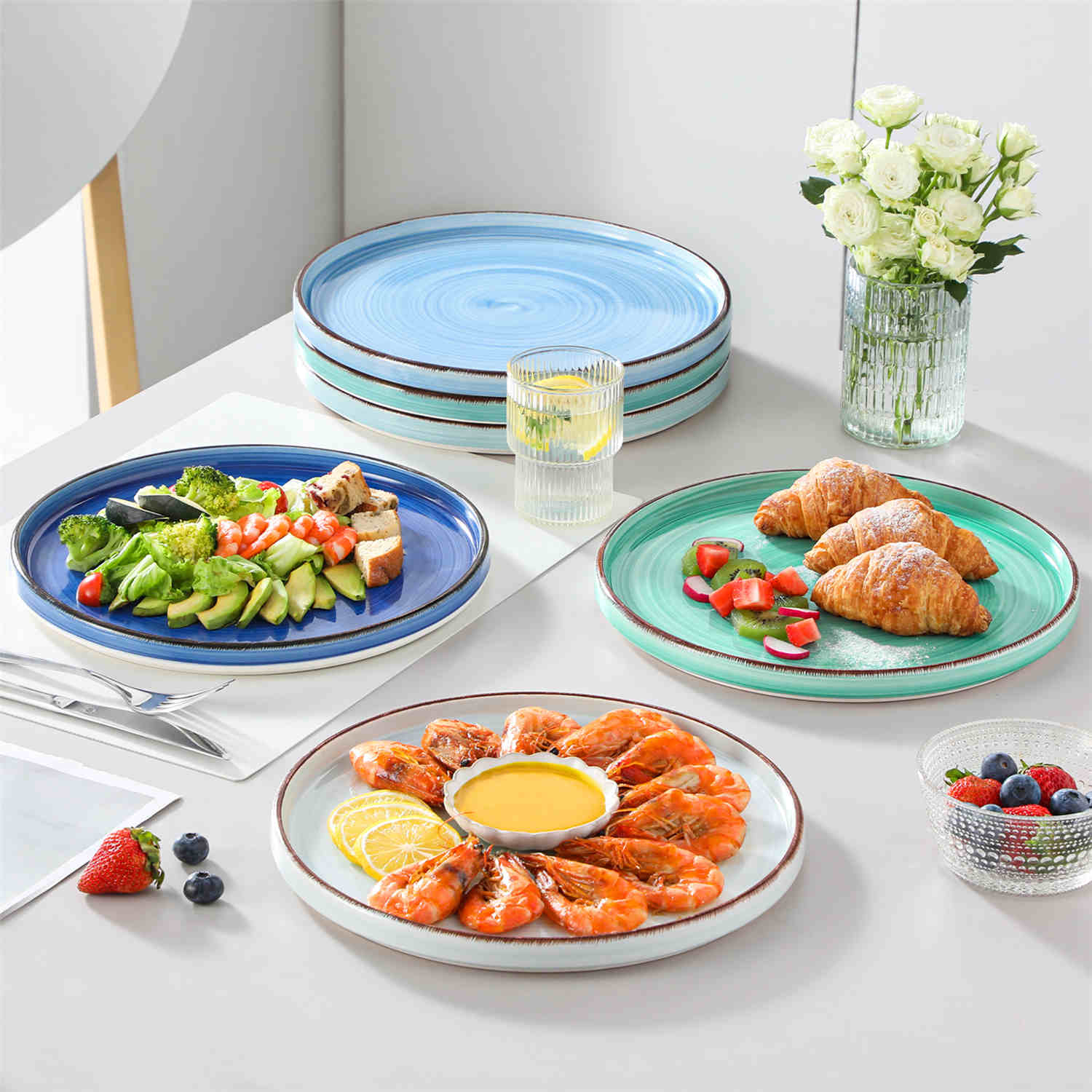Bonita Straight-Edge Dinner Plates Set of 6