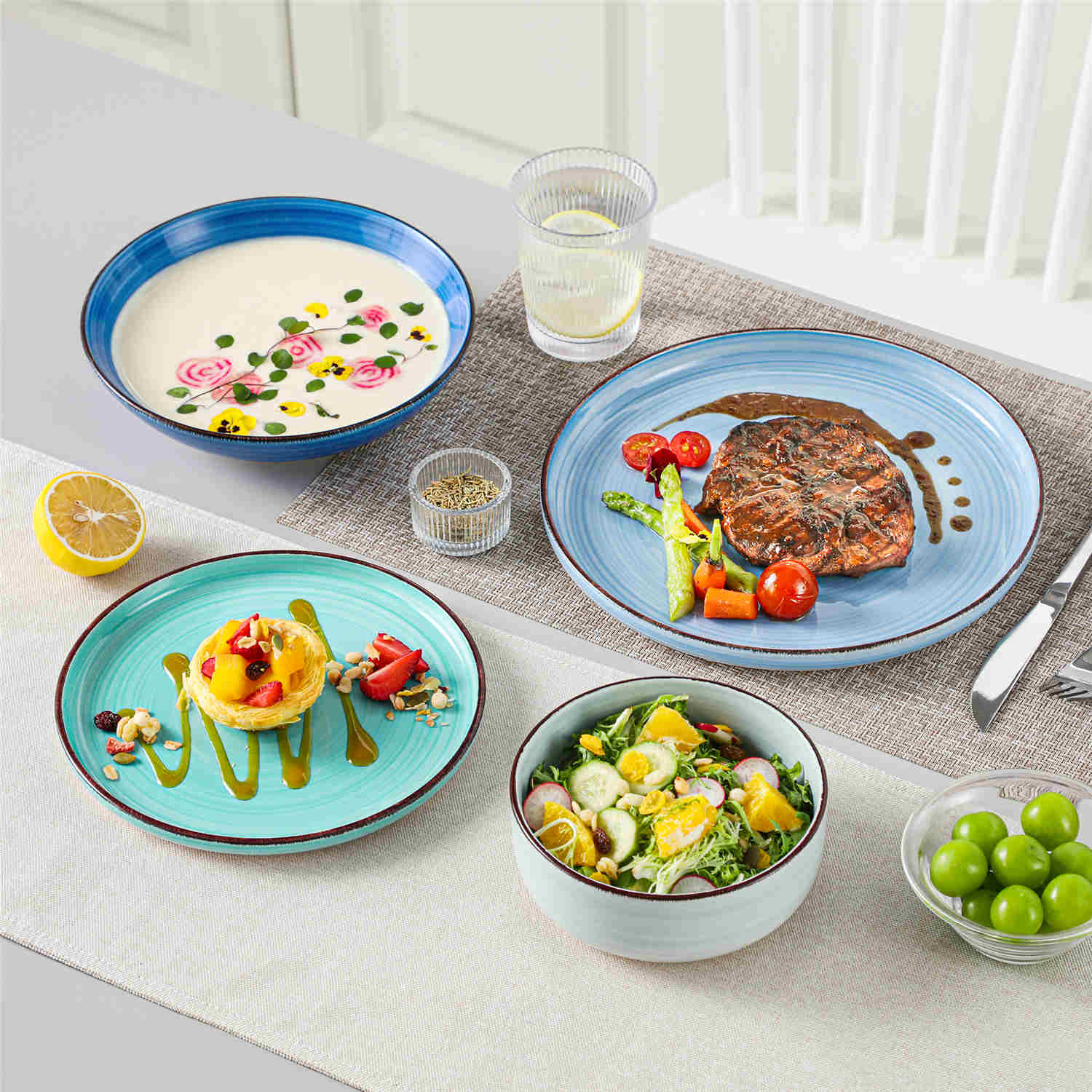 Bonita Lipped-Edge 16 Piece Dinnerware Set