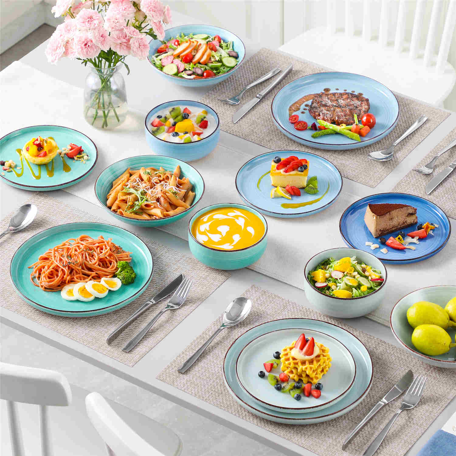 Bonita Lipped-Edge 16 Piece Dinnerware Set