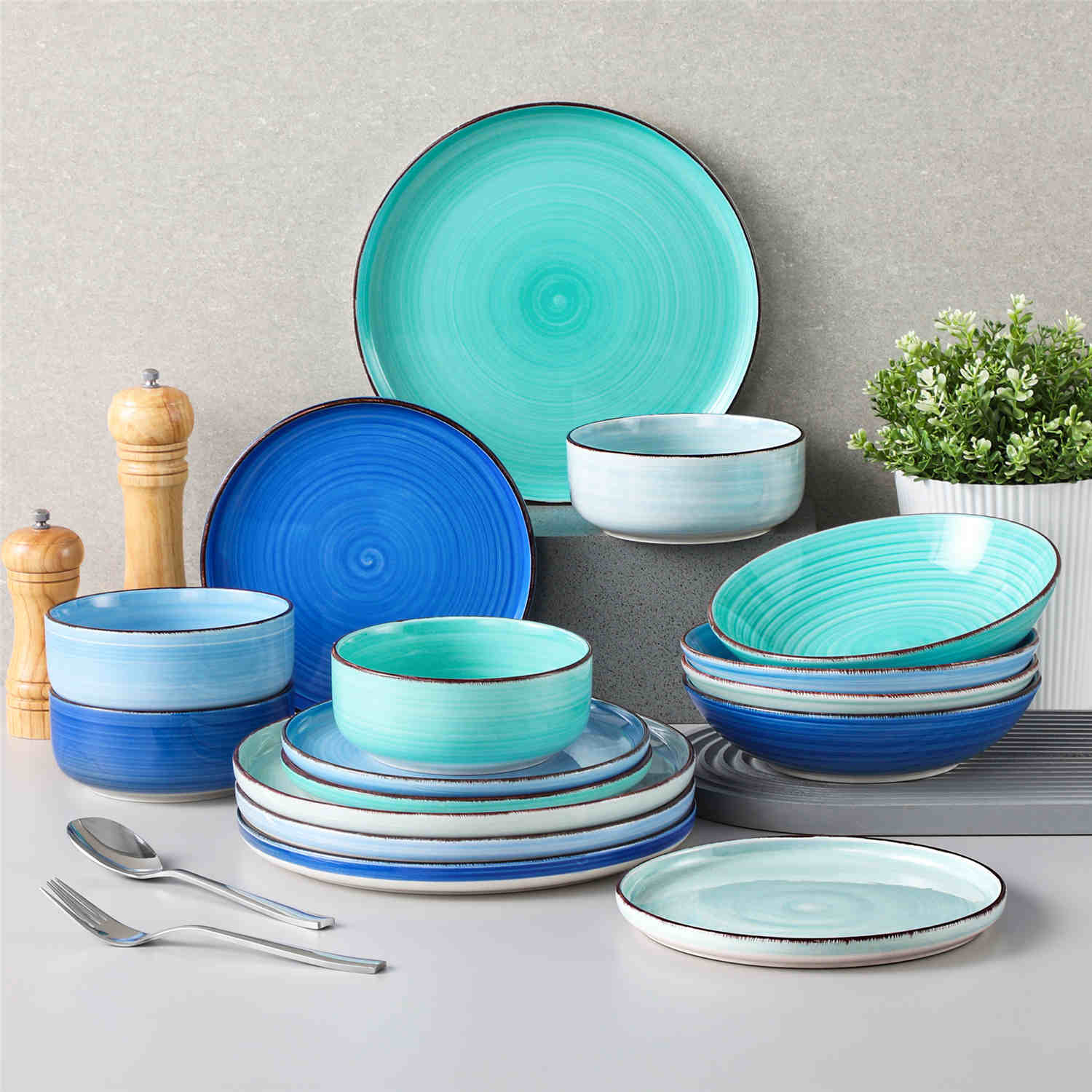 Bonita Lipped-Edge 16 Piece Dinnerware Set