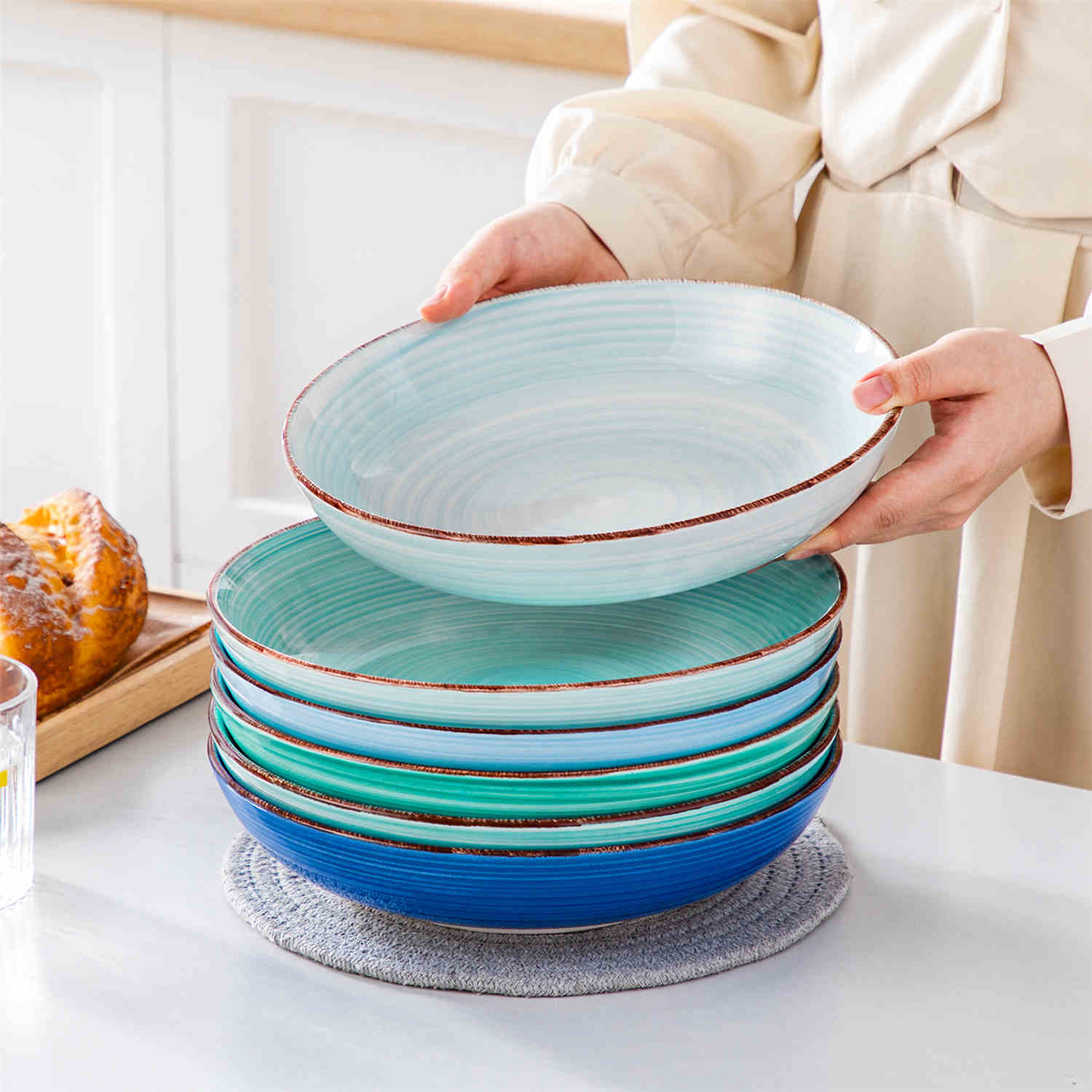 Bonita Large Pasta Bowls Set of 6