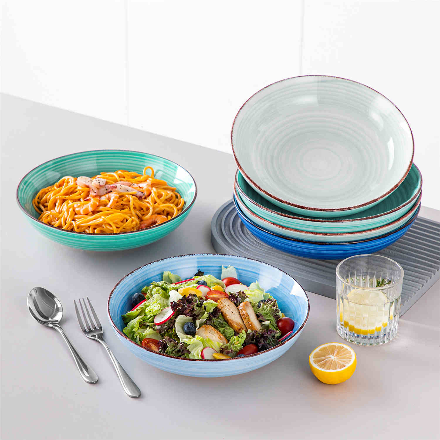 Bonita Large Pasta Bowls Set of 6