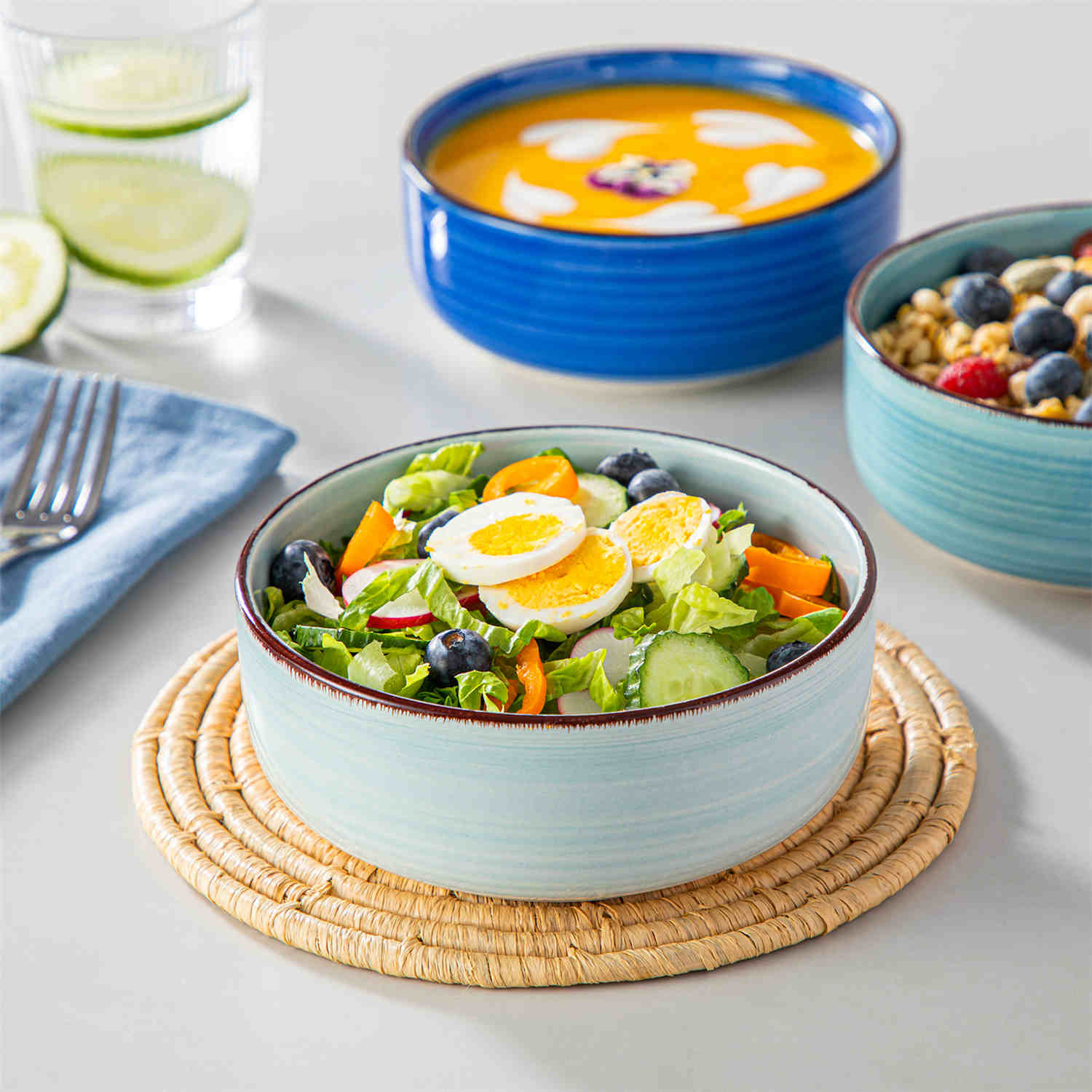 Bonita Deep Round Cereal Bowls Set of 6