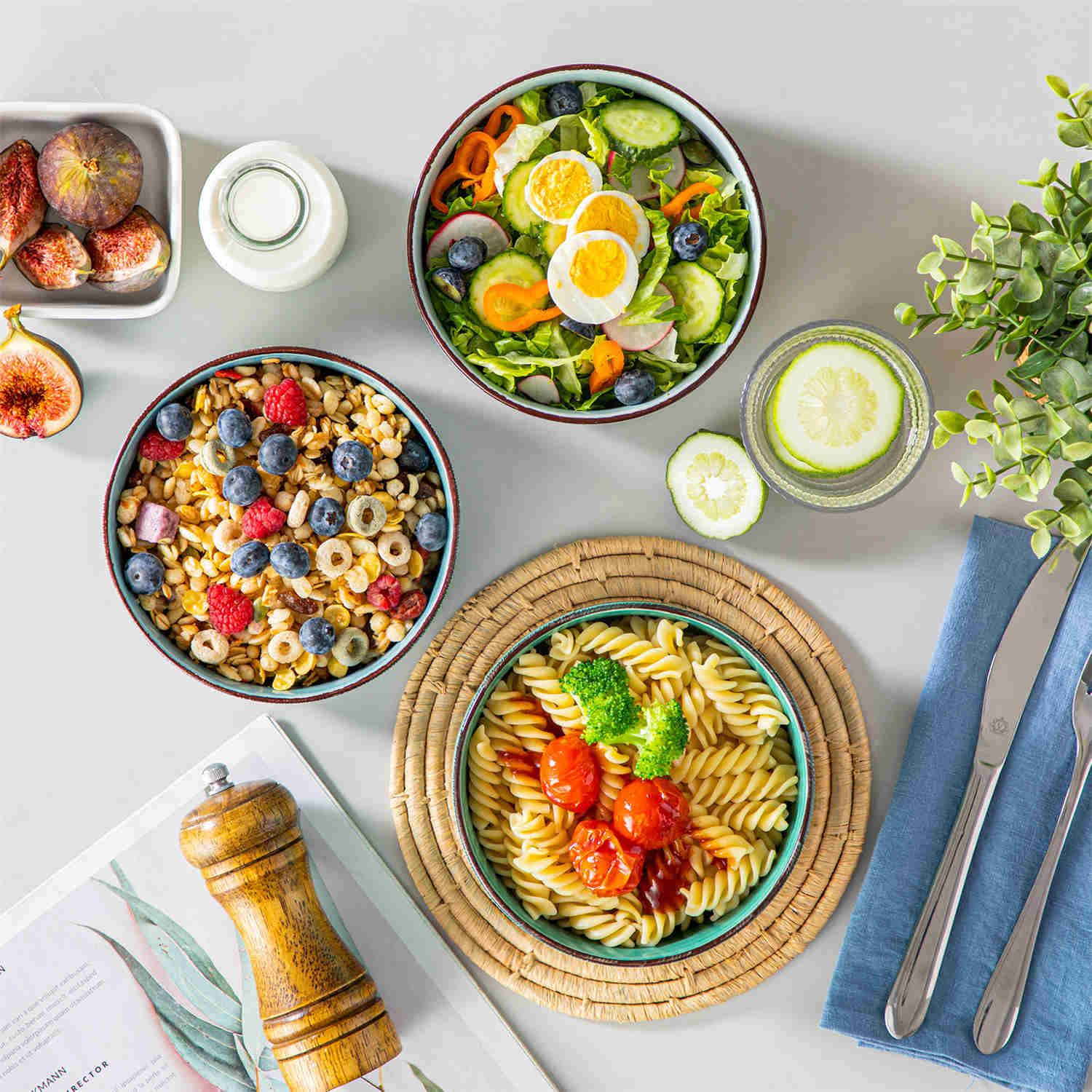 Bonita Deep Round Cereal Bowls Set of 6