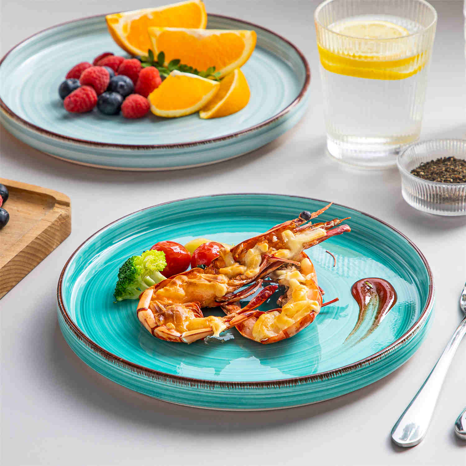 Bonita Straight-Edge Large Salad Plates Set of 6