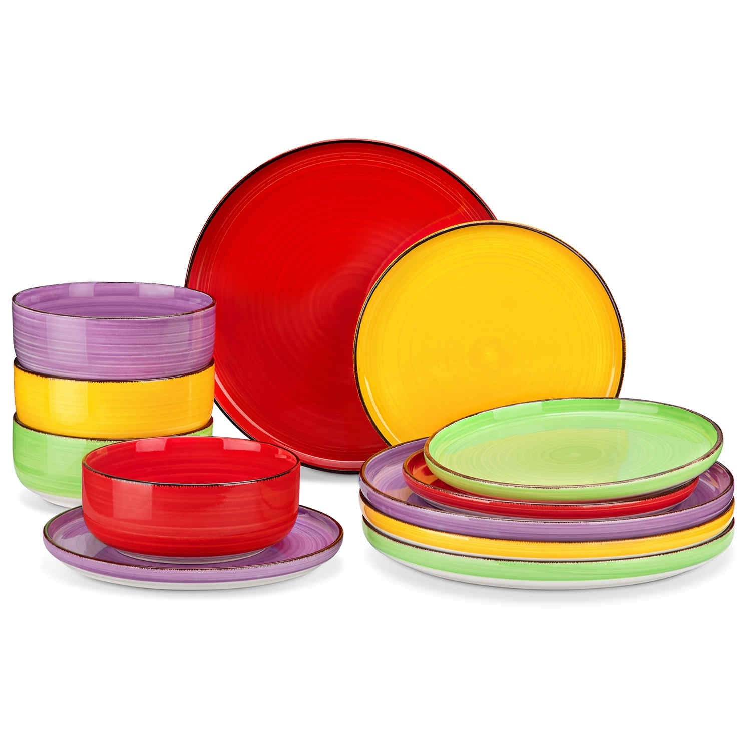 Bonita Lipped-Edge 12 Piece Dinnerware Set