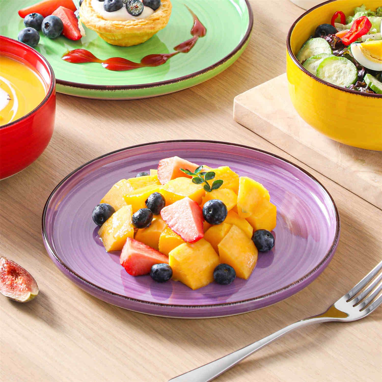 Bonita Lipped-Edge 12 Piece Dinnerware Set