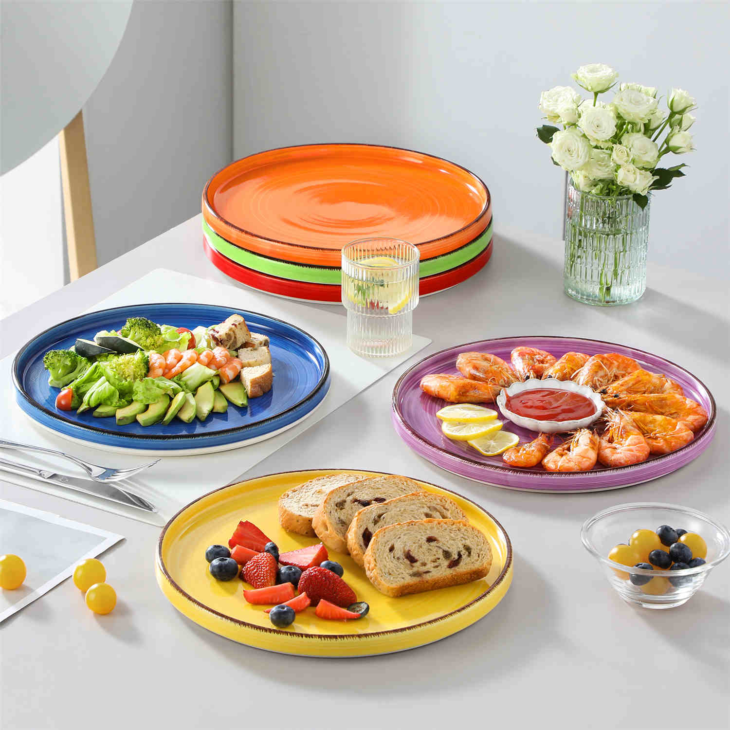 Bonita Straight-Edge Dinner Plates Set of 6