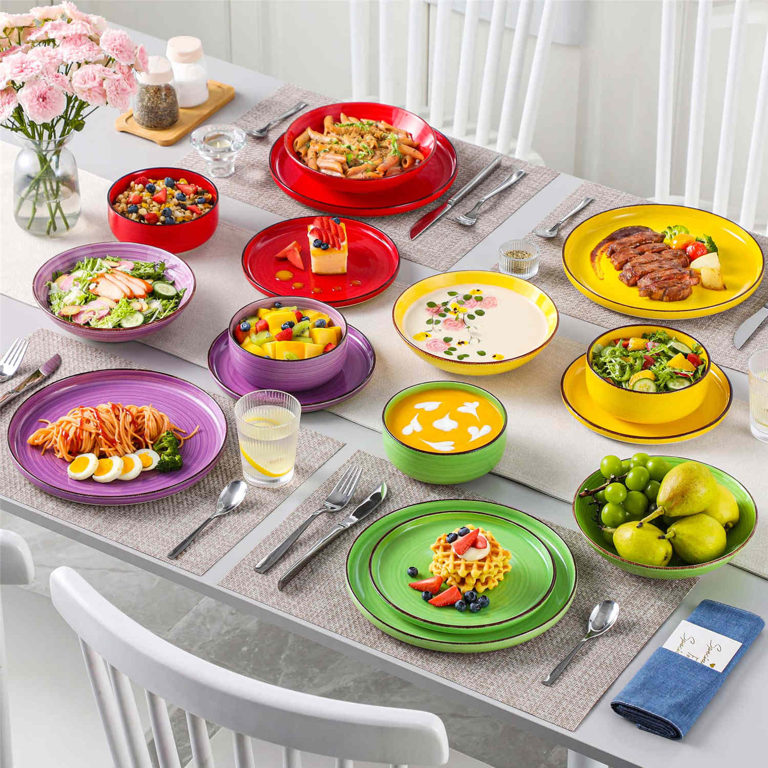 Bonita Lipped-Edge 16 Piece Dinnerware Set