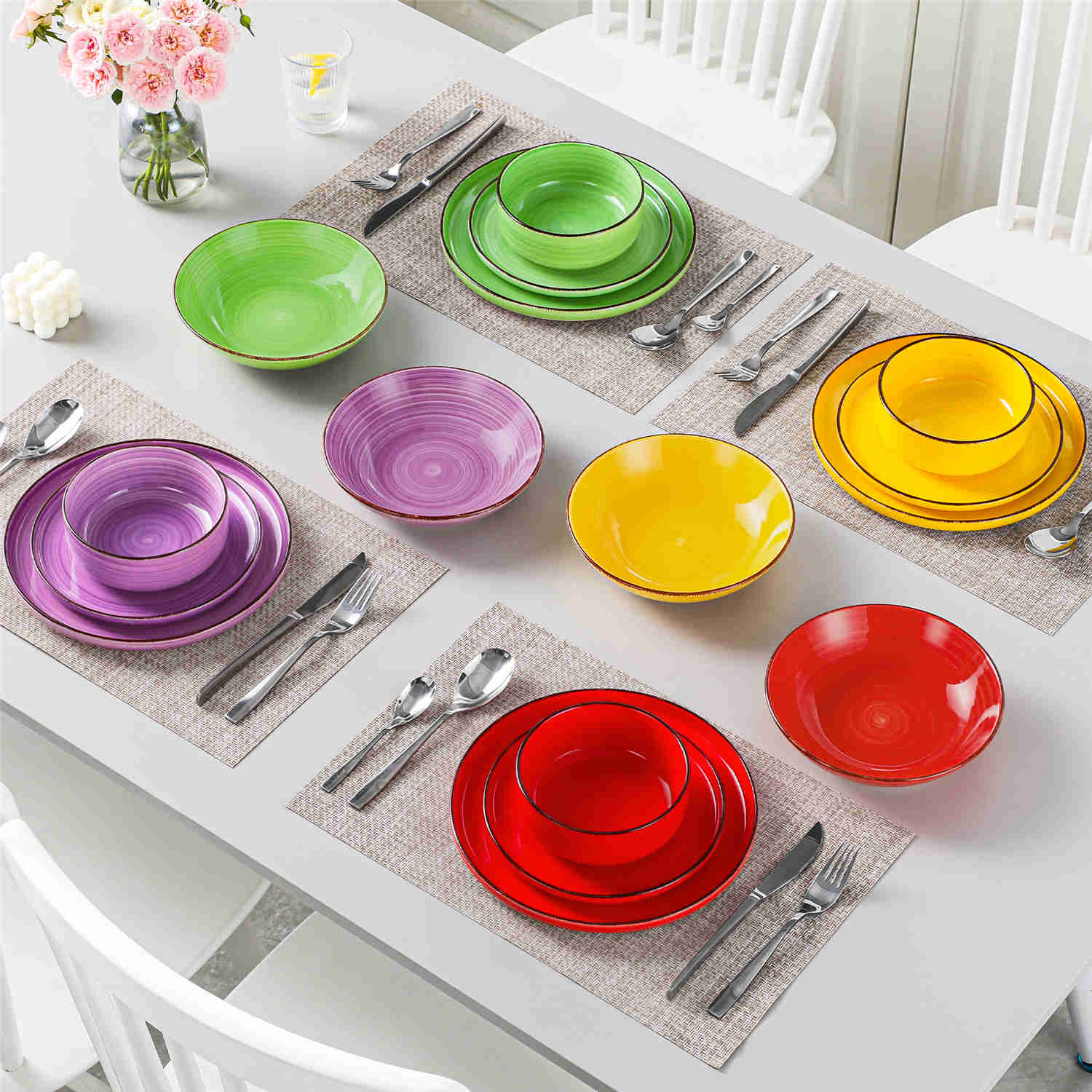 Bonita Lipped-Edge 16 Piece Dinnerware Set