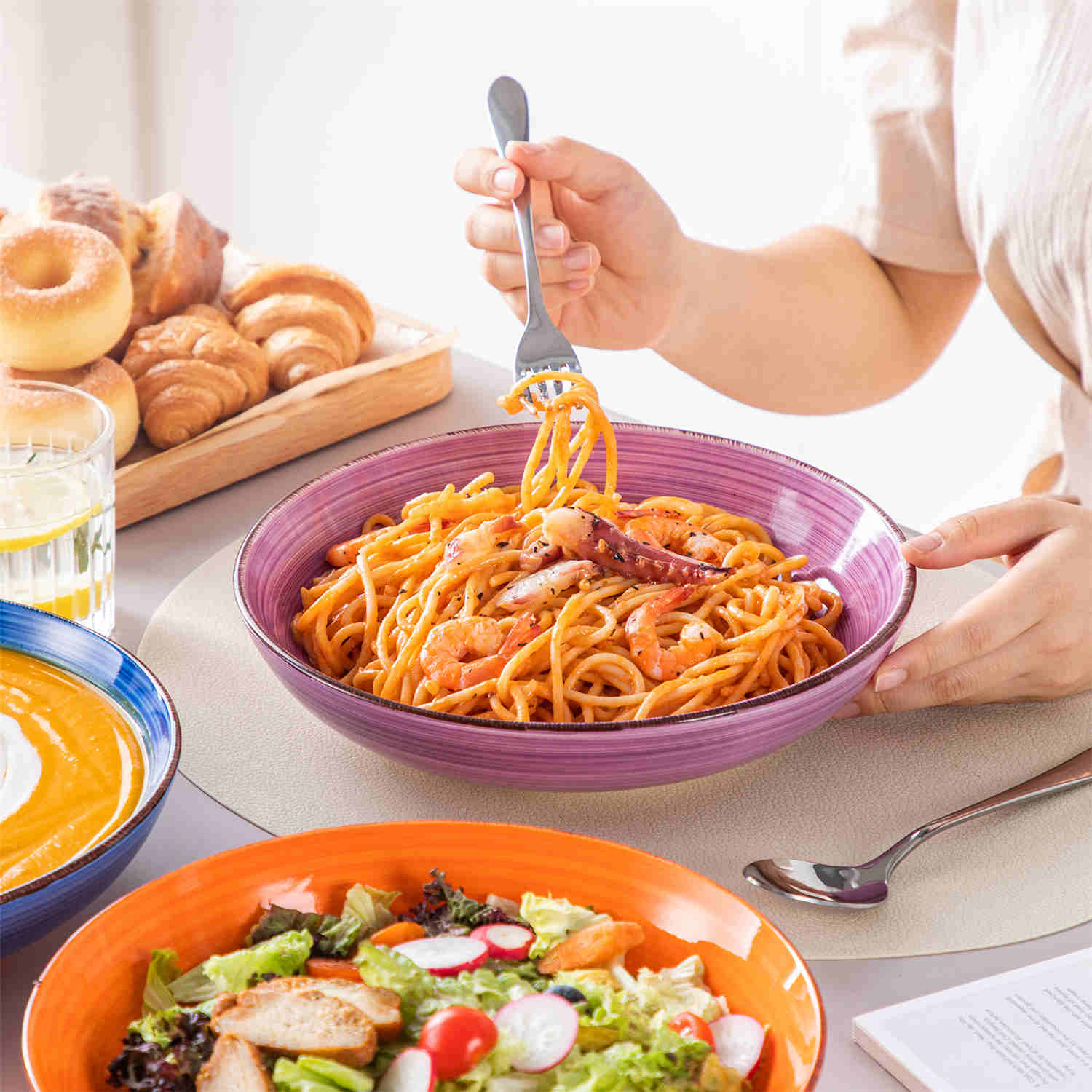 Bonita Large Pasta Bowls Set of 6