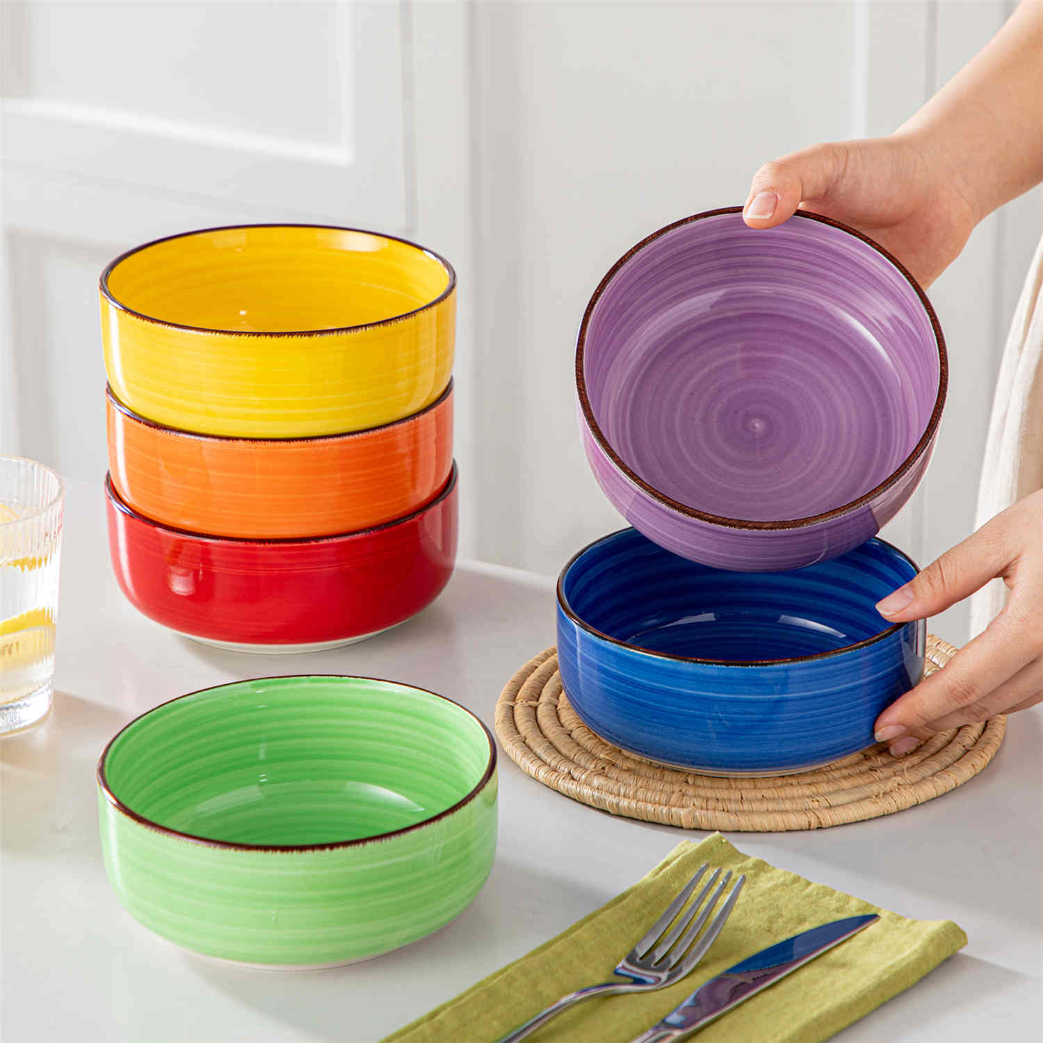 Bonita Deep Round Cereal Bowls Set of 6