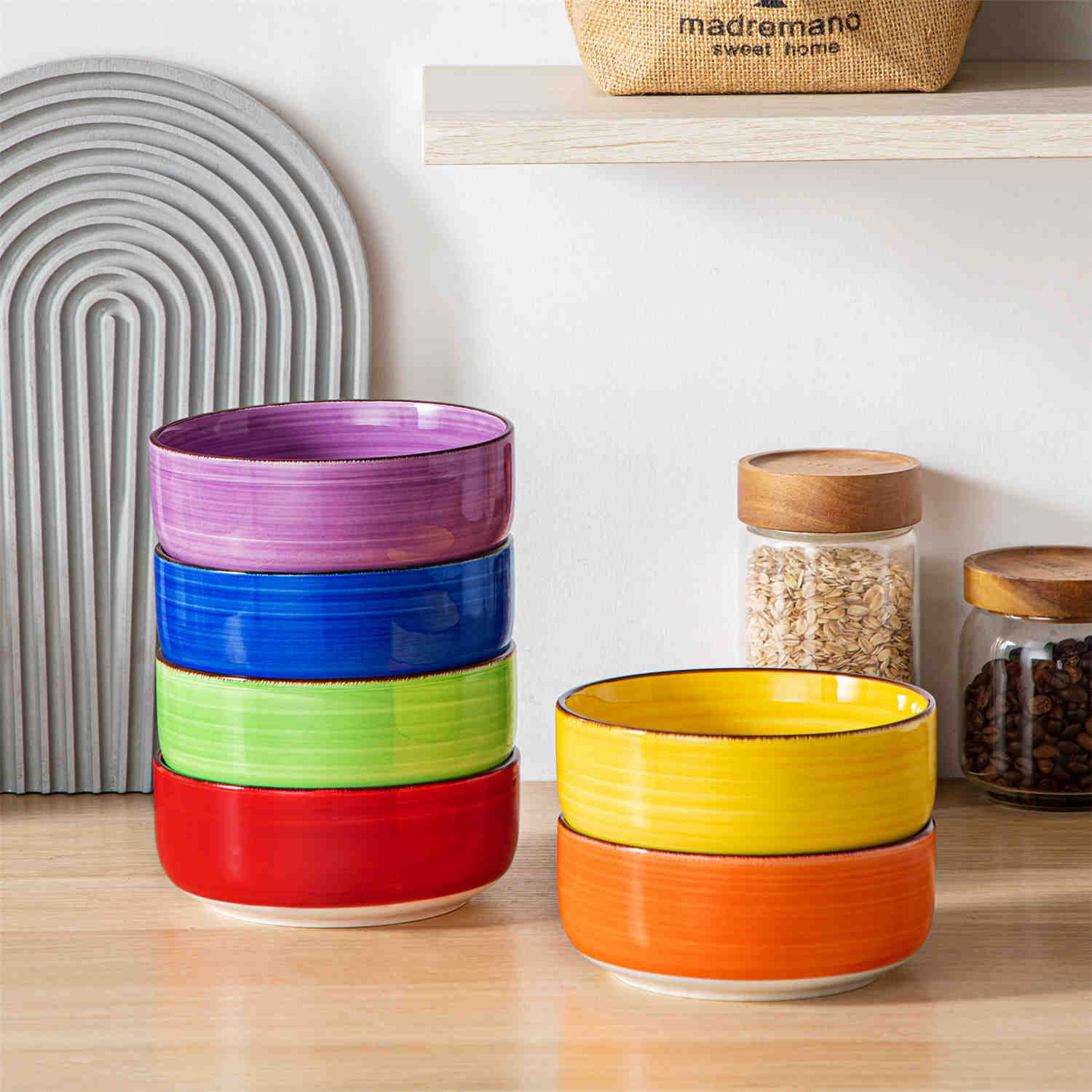 Bonita Deep Round Cereal Bowls Set of 6