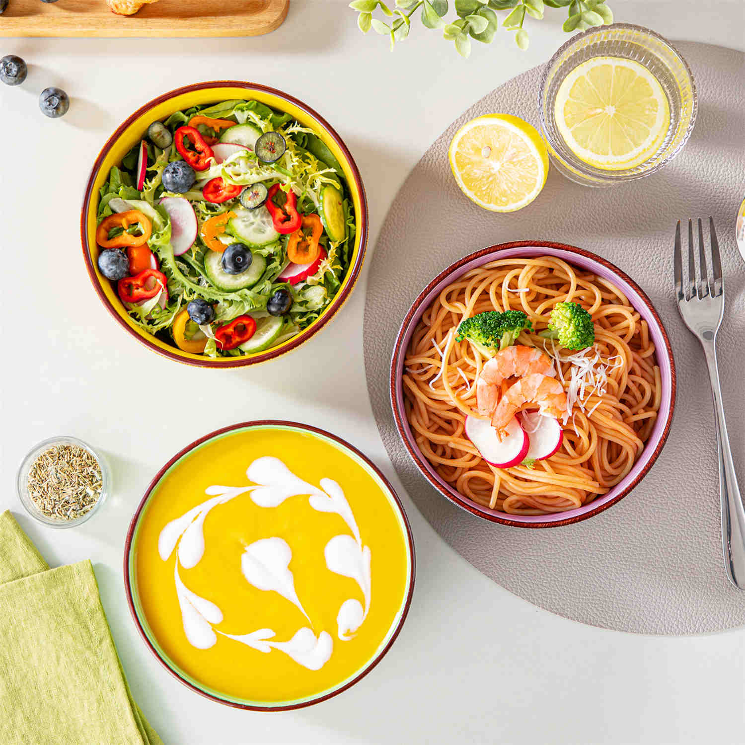 Bonita Deep Round Cereal Bowls Set of 6