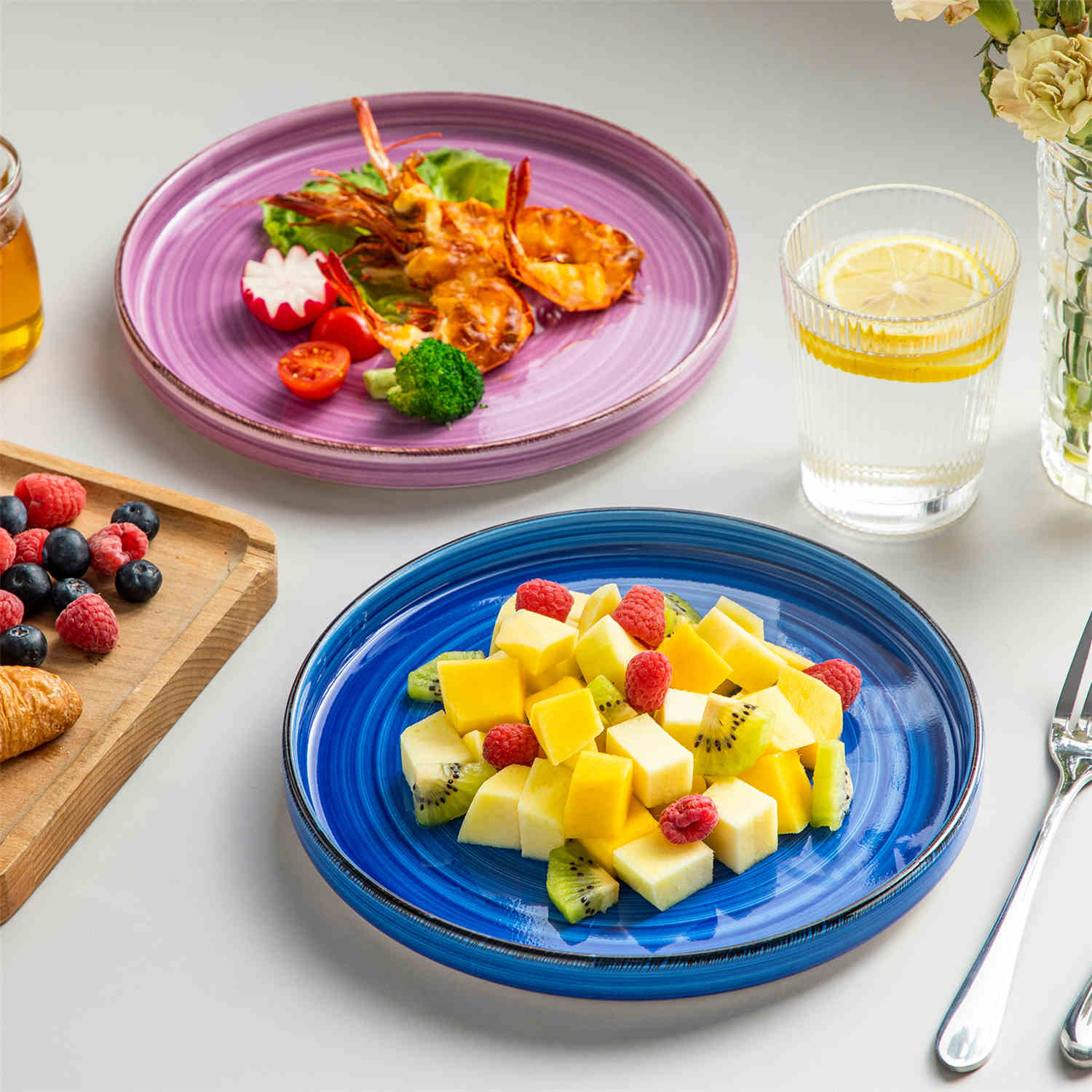 Bonita Straight-Edge Large Salad Plates Set of 6