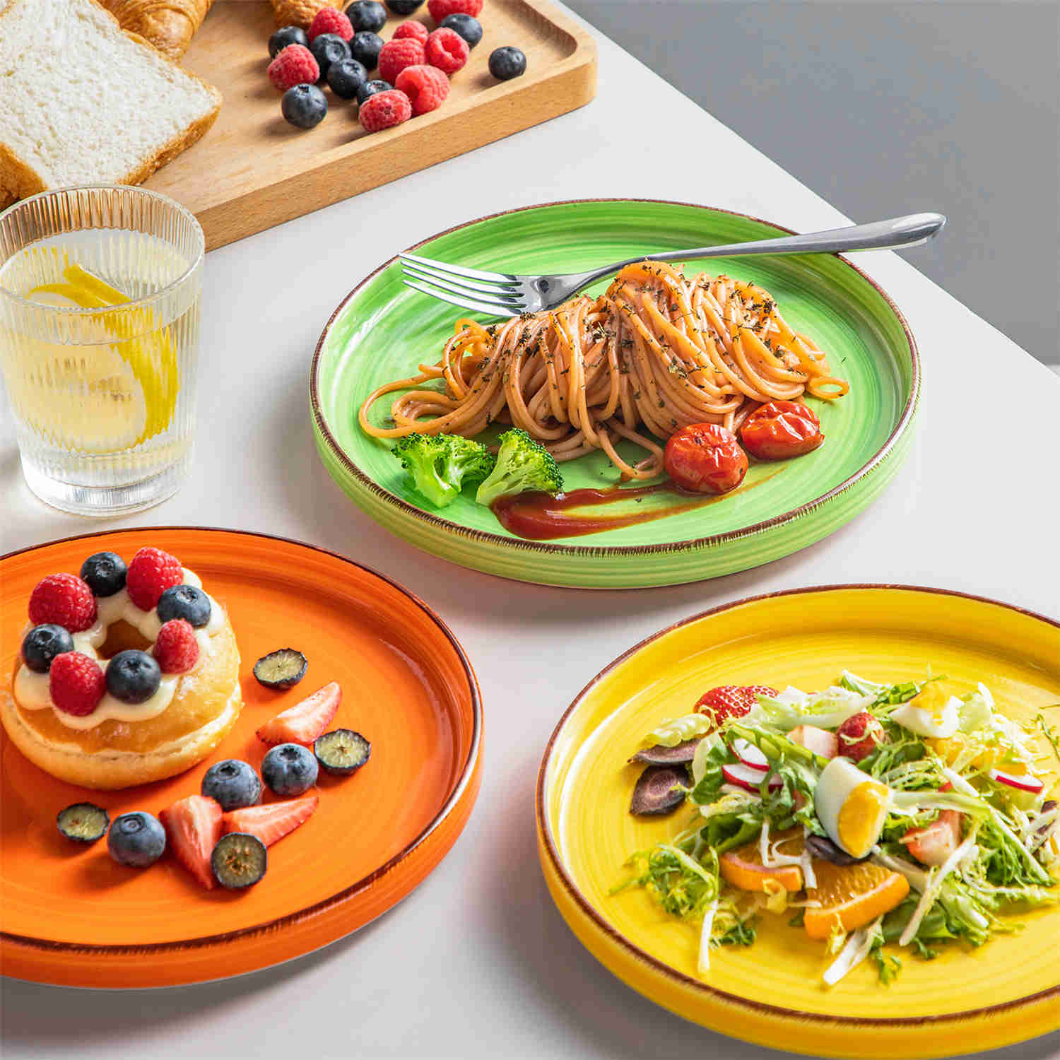 Bonita Straight-Edge Large Salad Plates Set of 6