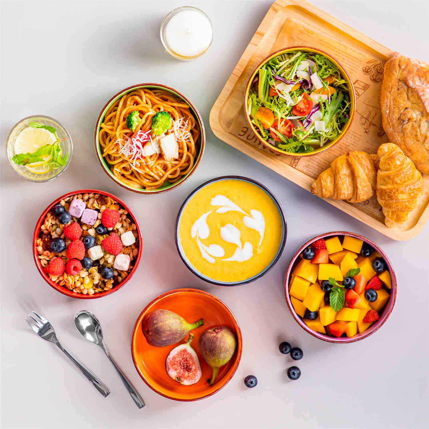 Bonita Mini Straight-Edge Cereal Bowls Set of 6