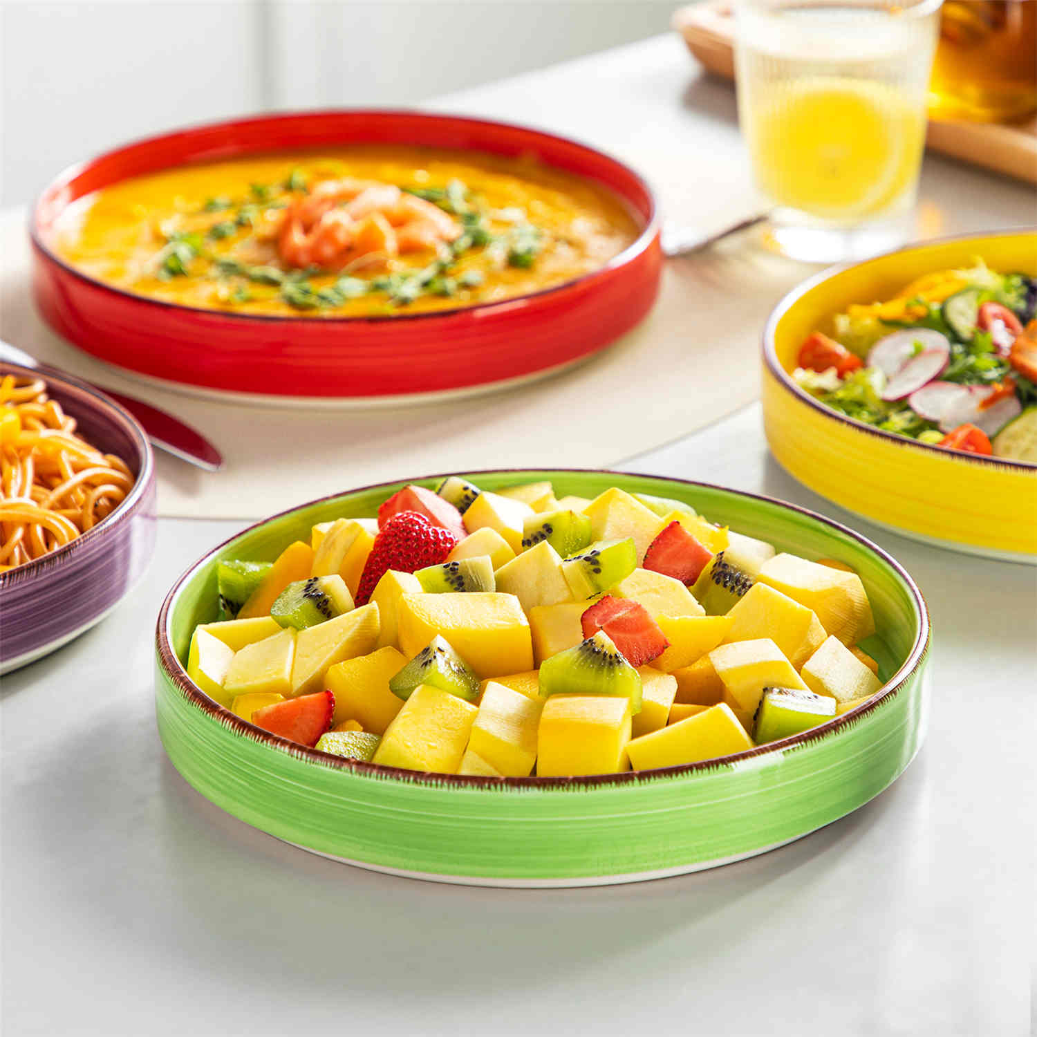 Bonita Straight-Edge Pasta Bowls Set of 4