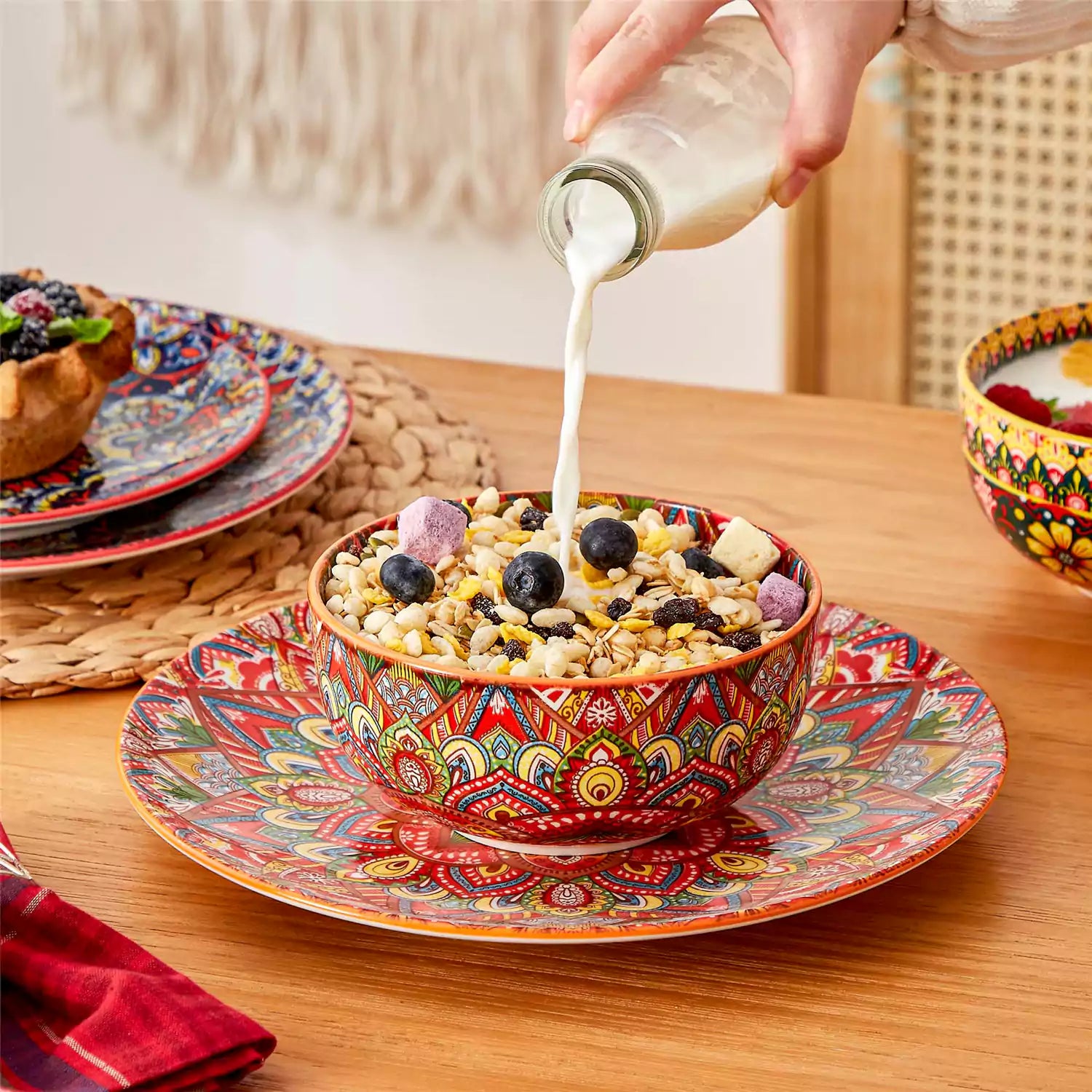 Lumi 12 Piece Dinnerware Set with Double-Sided Bowls