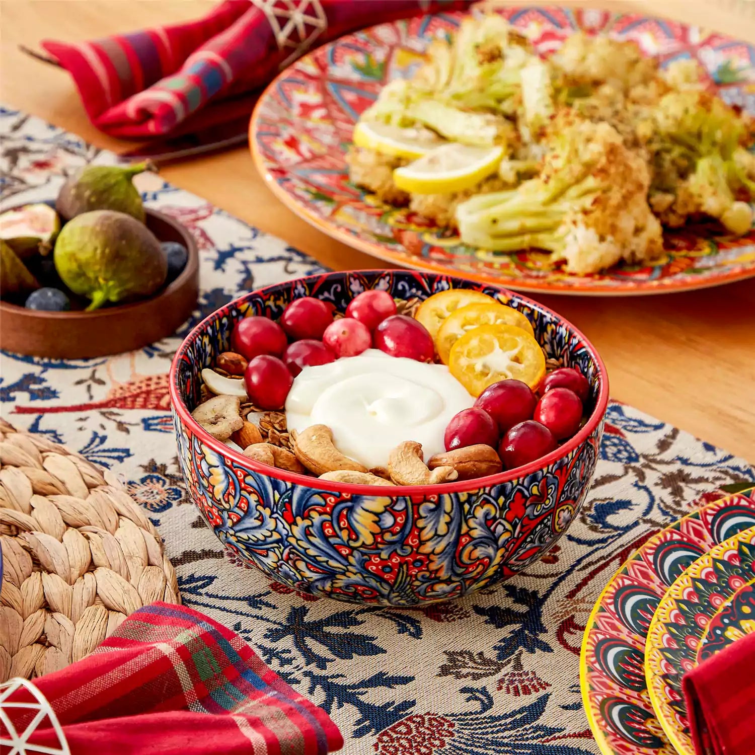 Lumi 12 Piece Dinnerware Set with Double-Sided Bowls