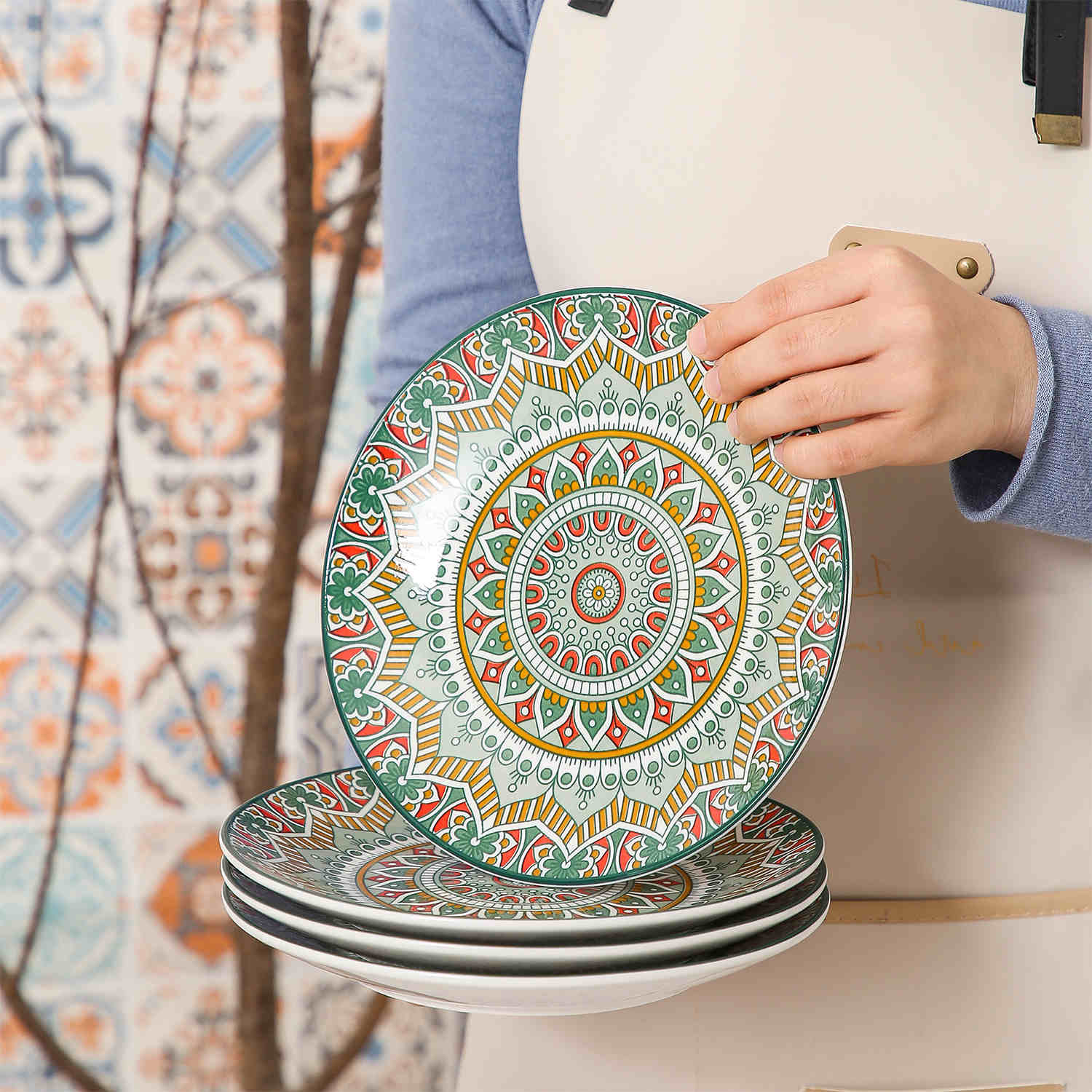 Mandala Salad Plates Set of 4