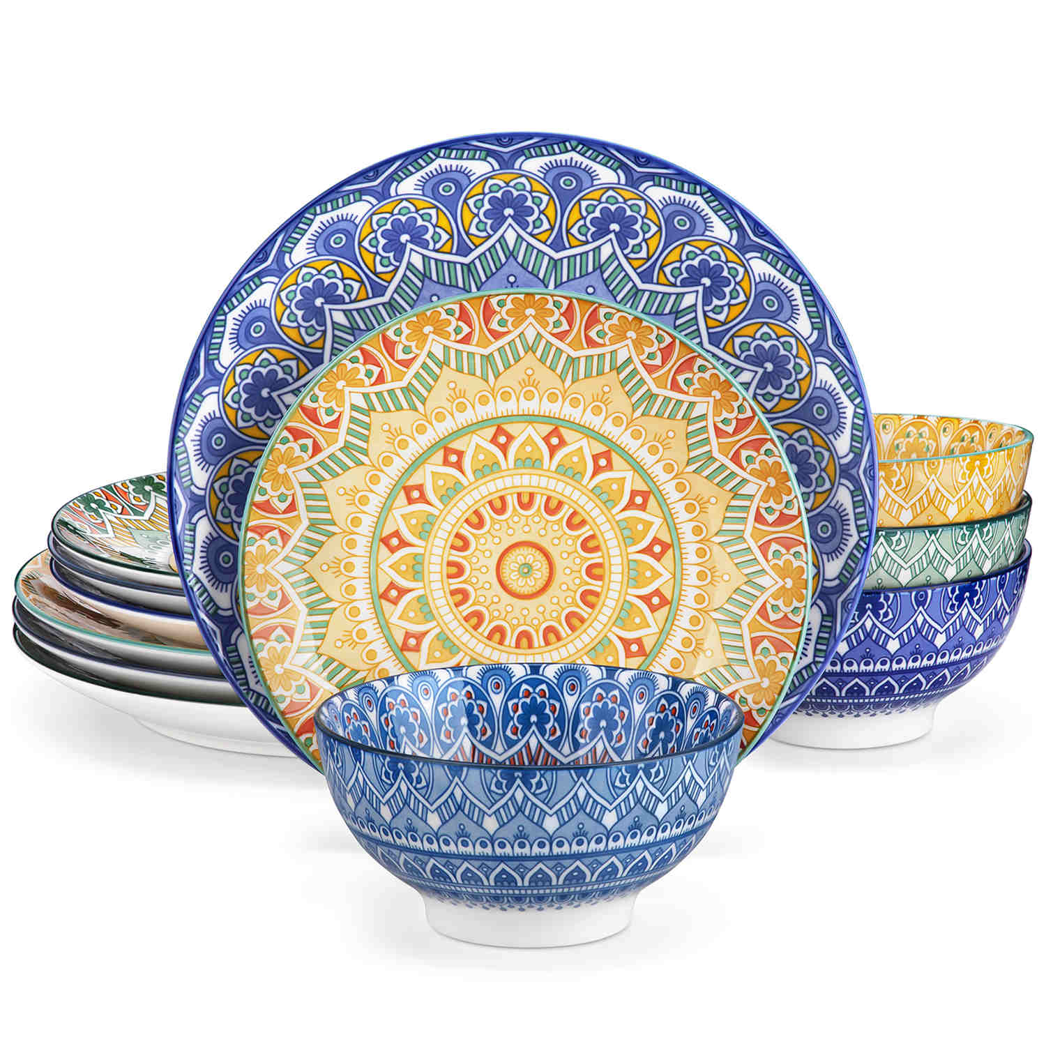 Mandala 12 Piece Dinnerware Set