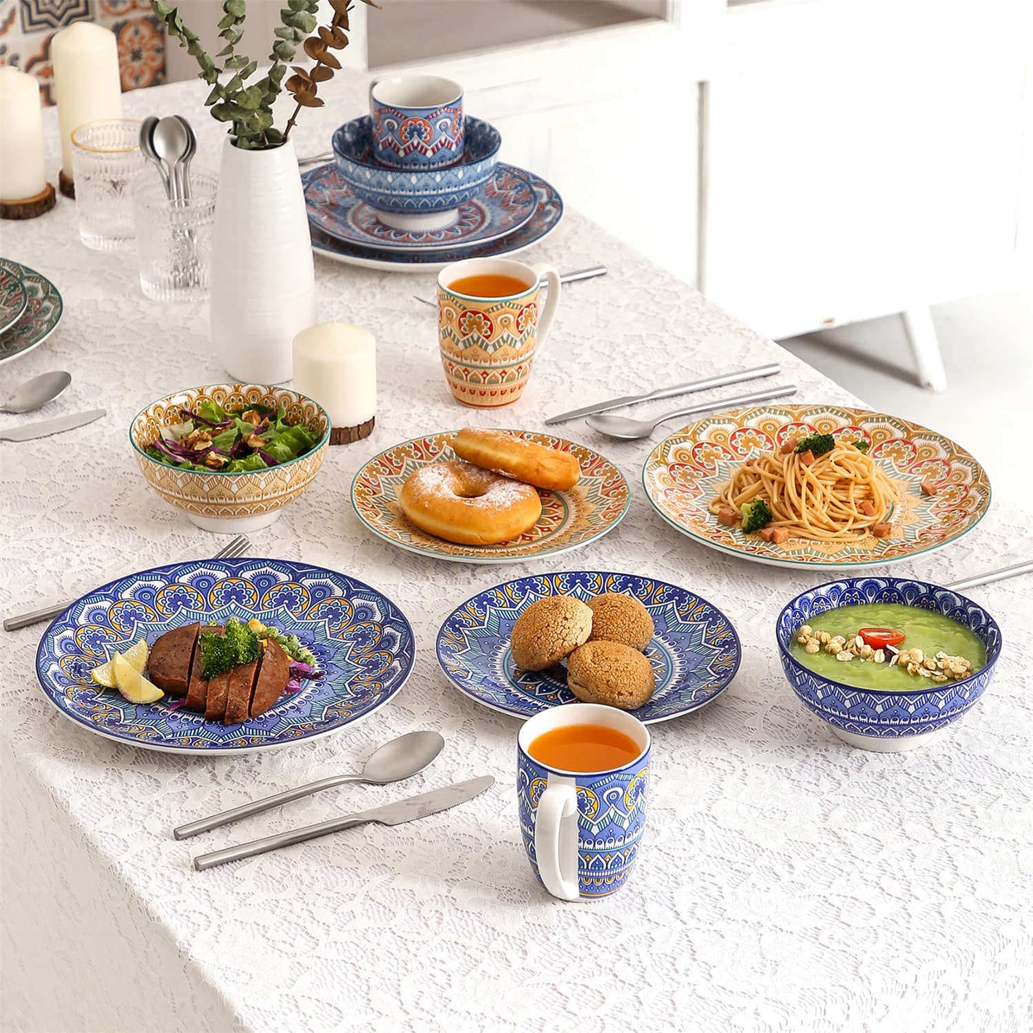Mandala 16 Piece Dinnerware Set