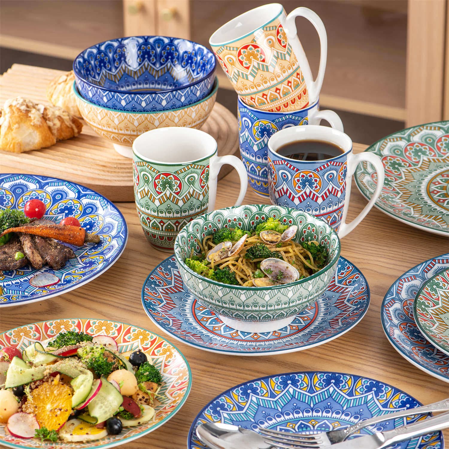 Mandala 16 Piece Dinnerware Set