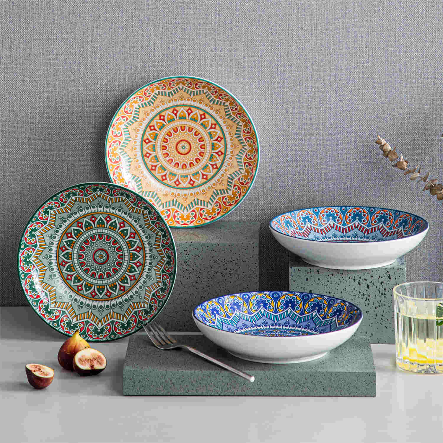 Mandala Soup Plates Set of 4