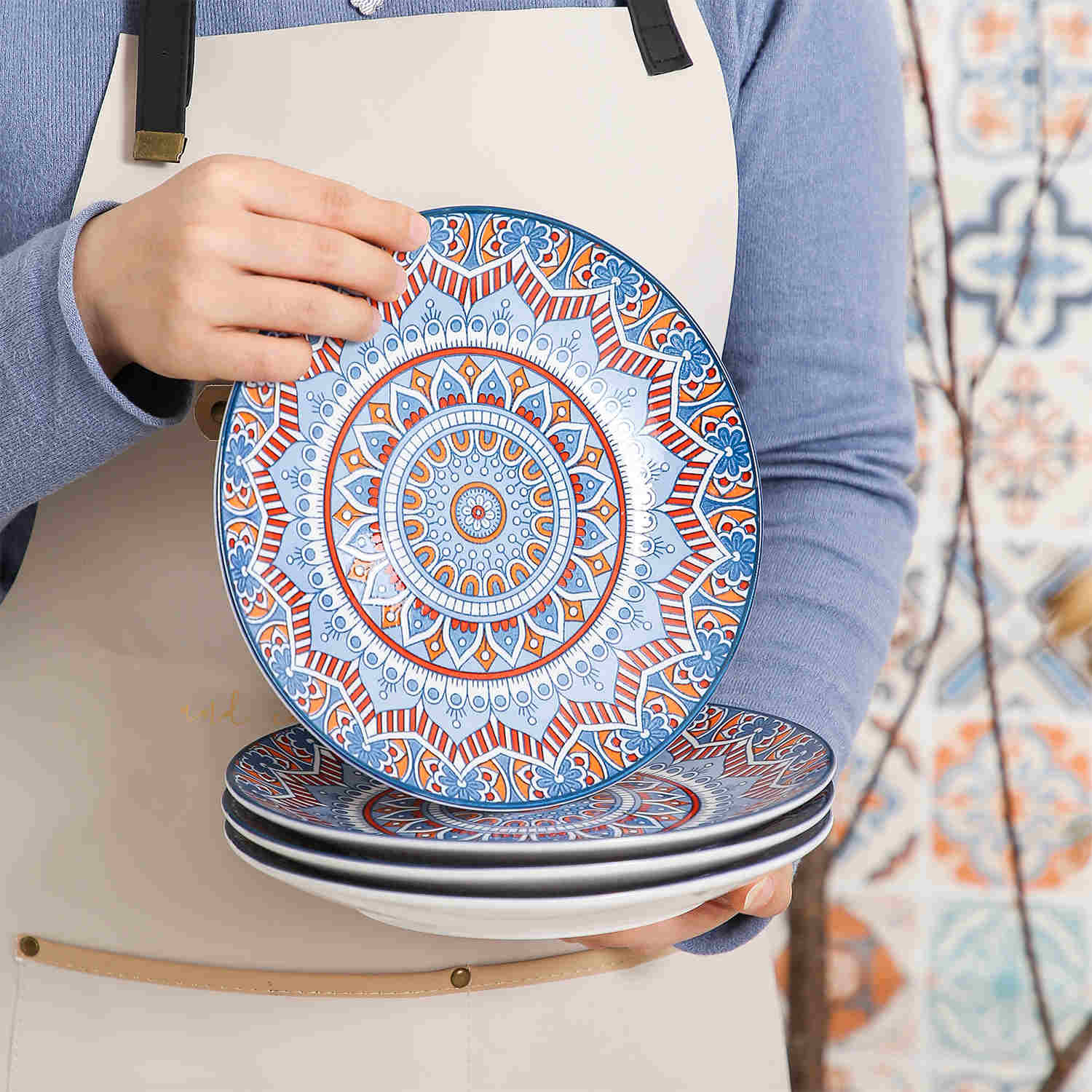 Mandala Salad Plates Set of 4