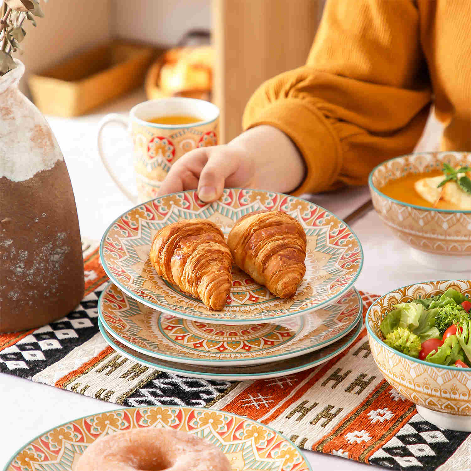 Mandala Salad Plates Set of 4