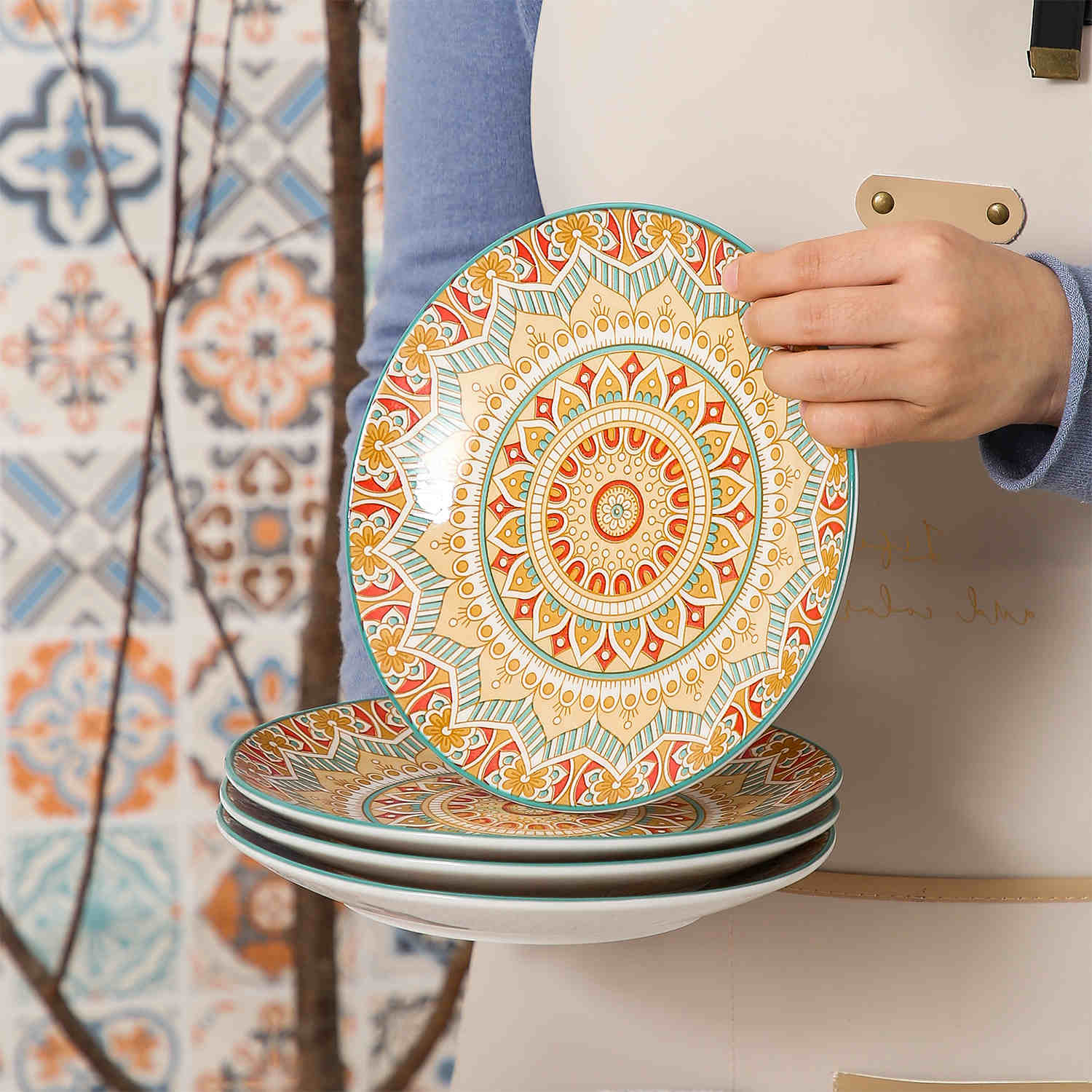 Mandala Salad Plates Set of 4