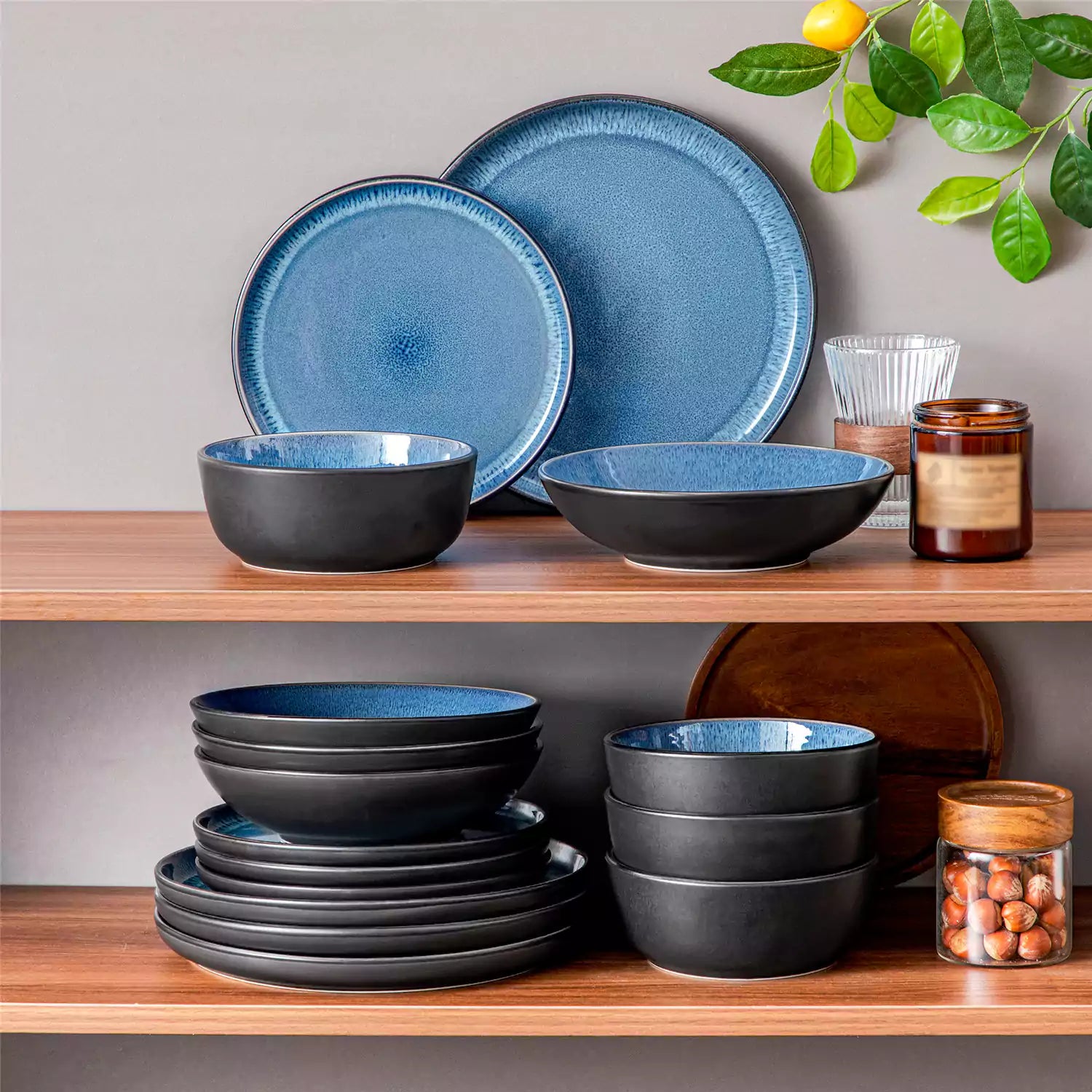 Playa 16 Piece Glossy Dinnerware Set