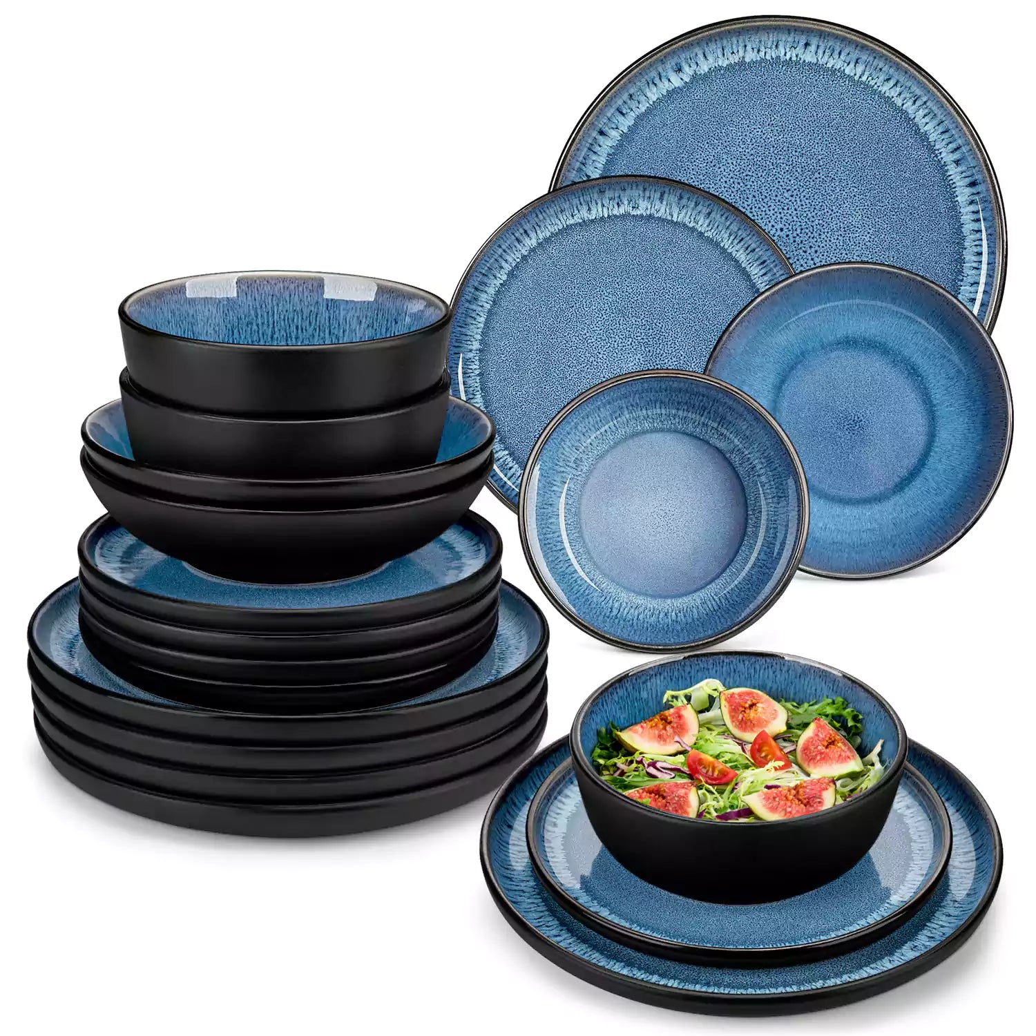 Playa 24 Piece Glossy Dinnerware Set