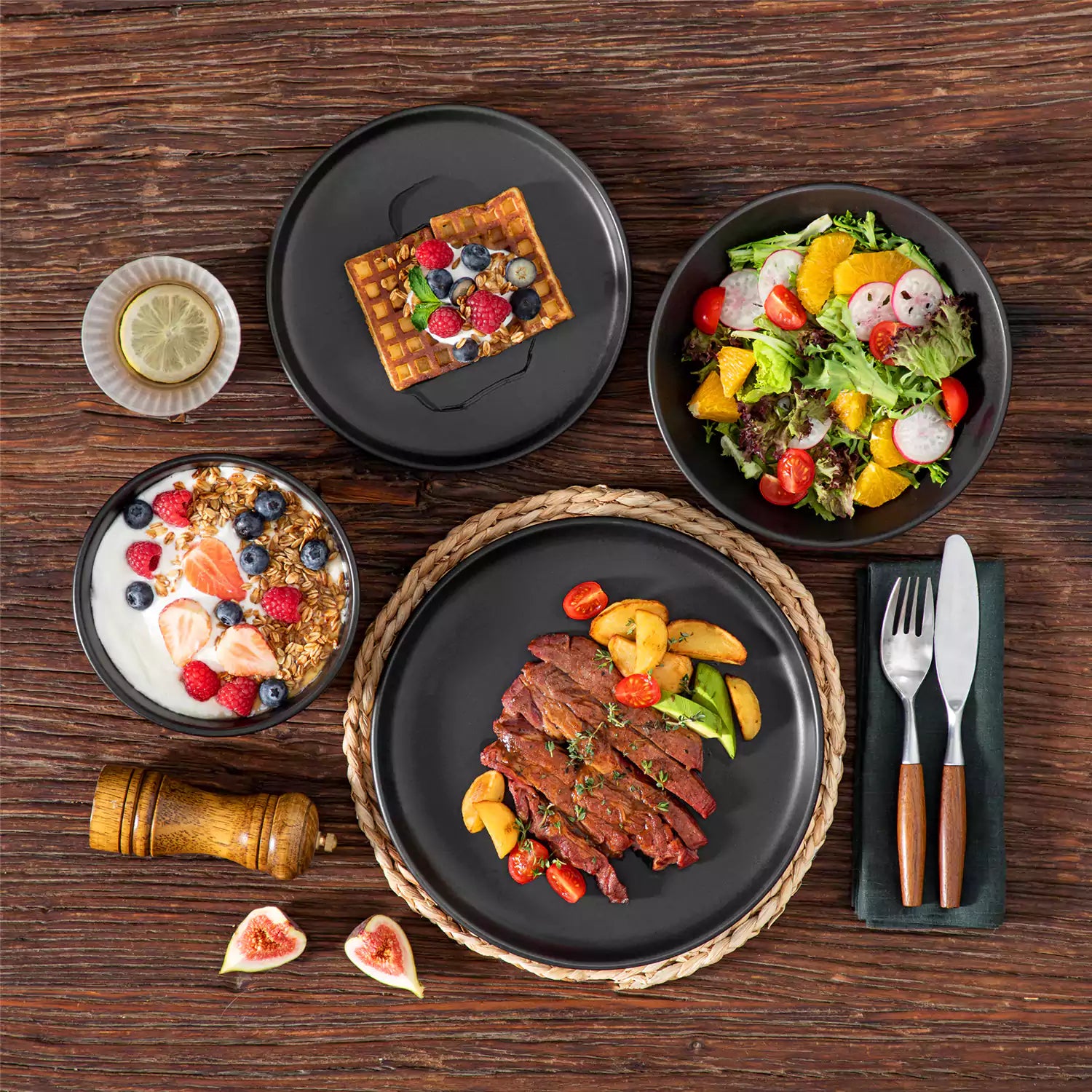 Playa 24 Piece Matte Dinnerware Set