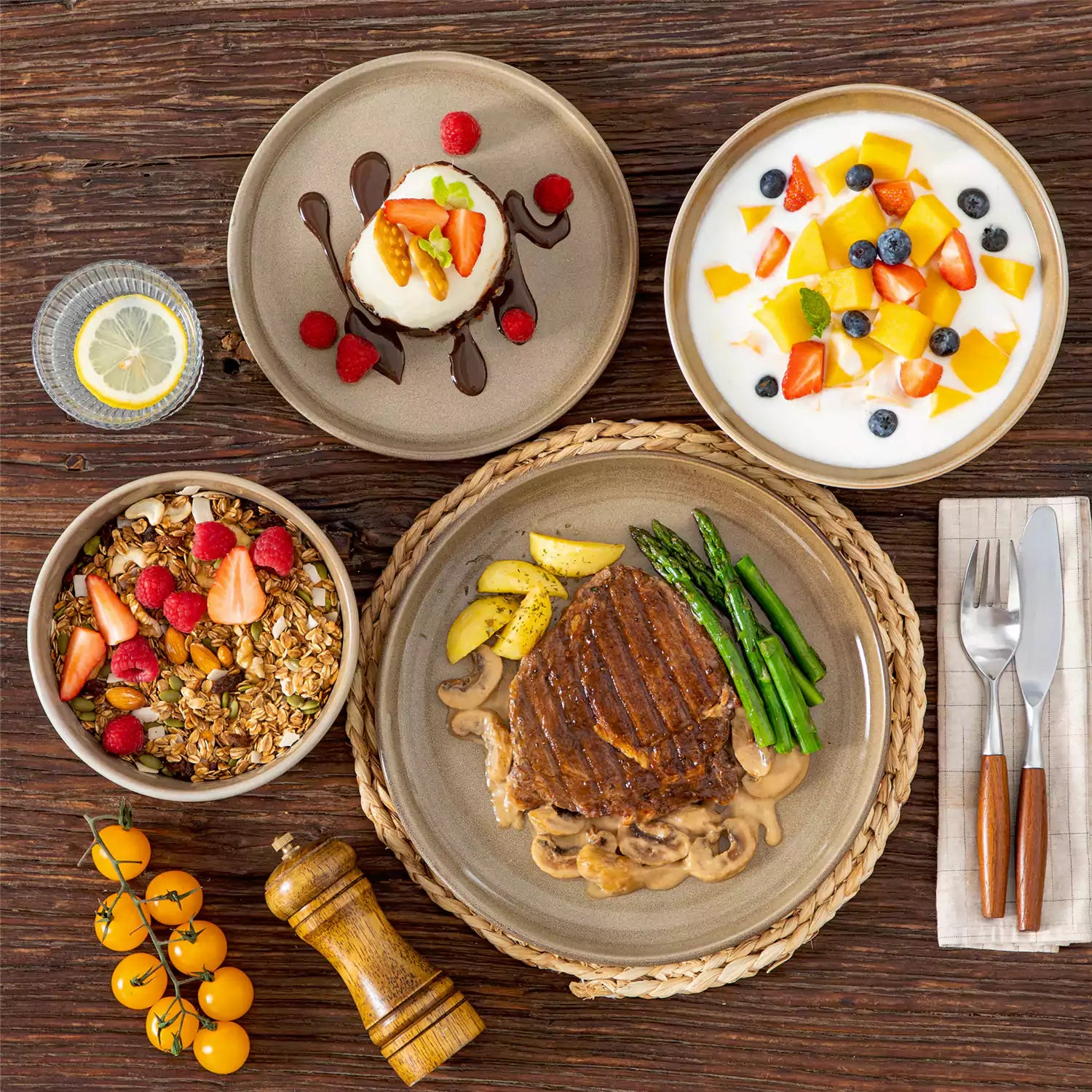 Playa 16 Piece Glossy Dinnerware Set