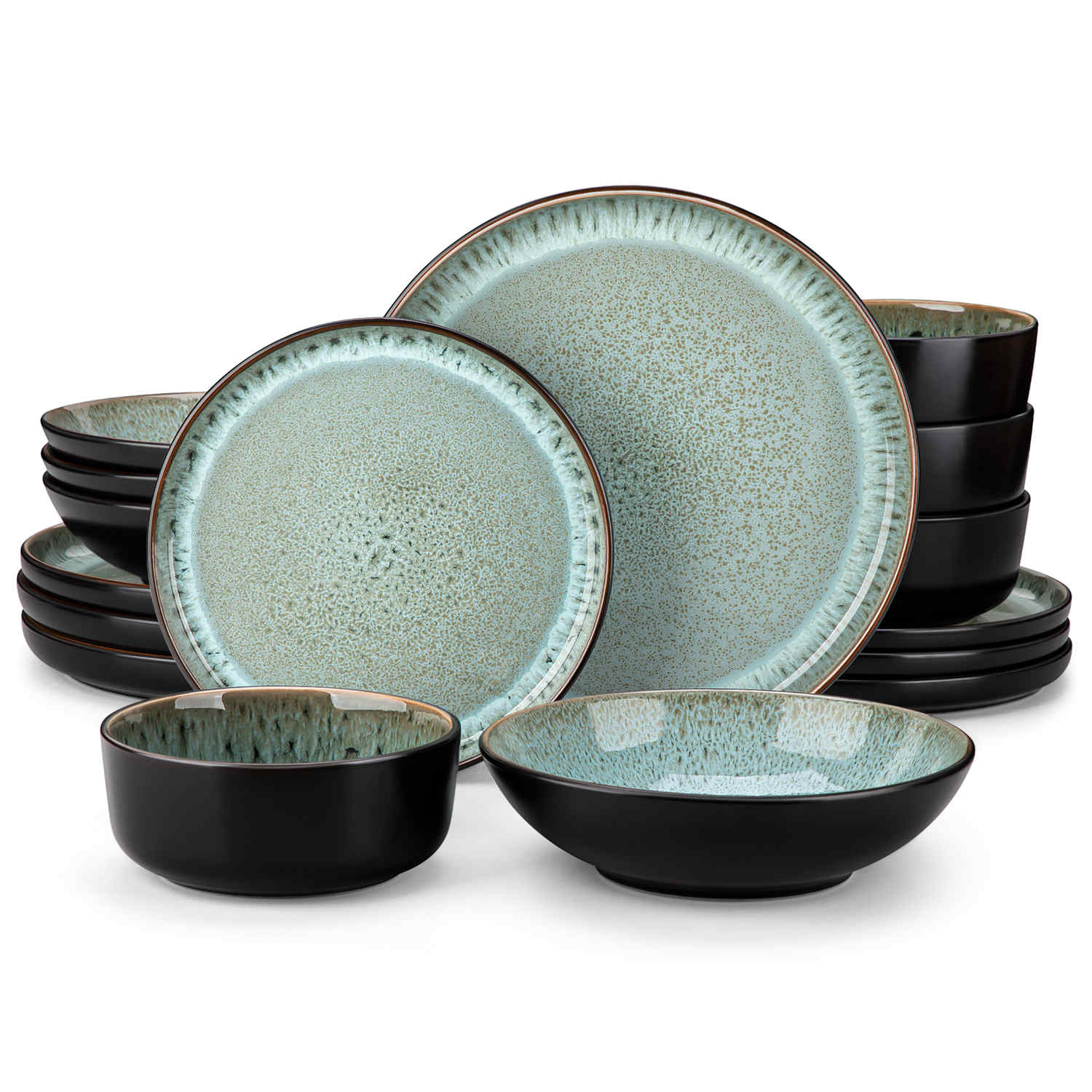 Playa 16 Piece Glossy Dinnerware Set