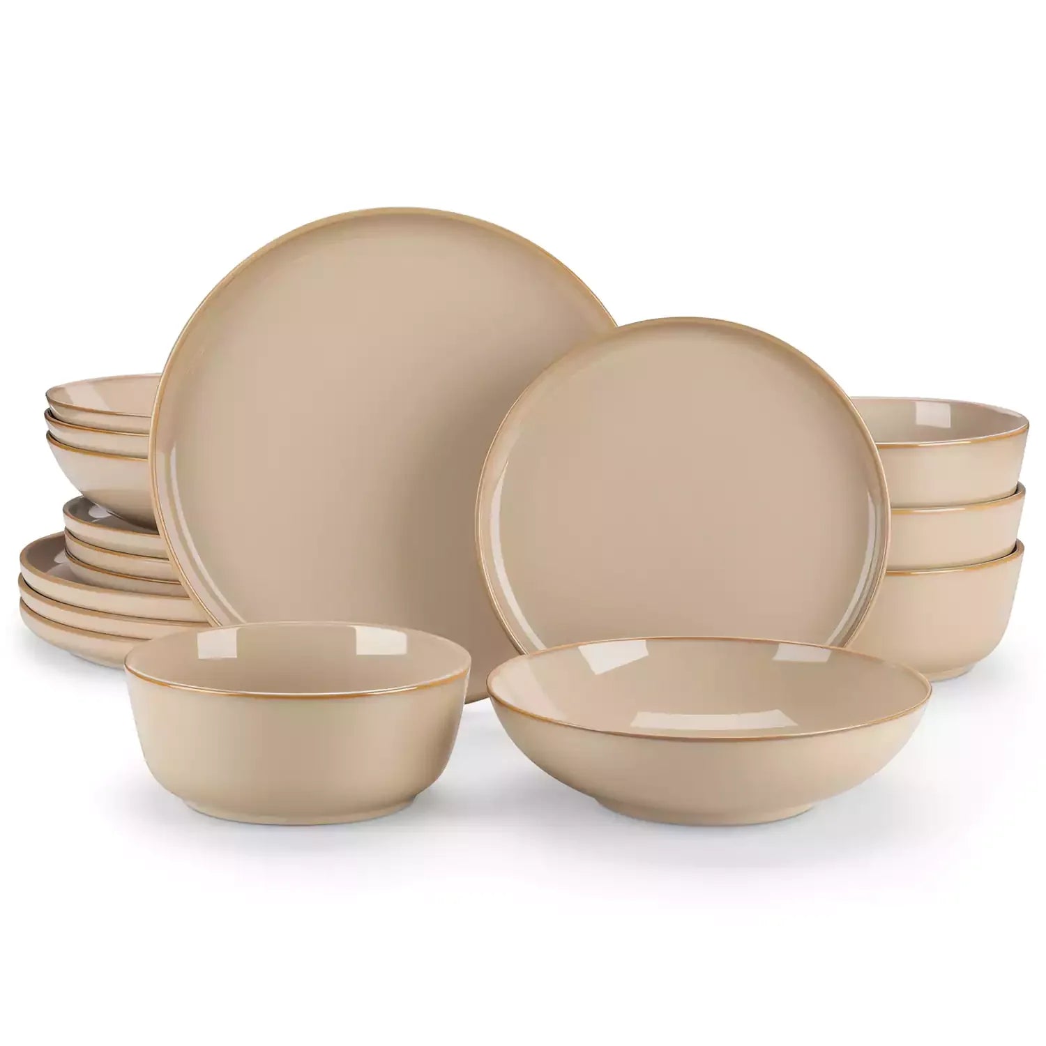 Playa 16 Piece Glossy Dinnerware Set