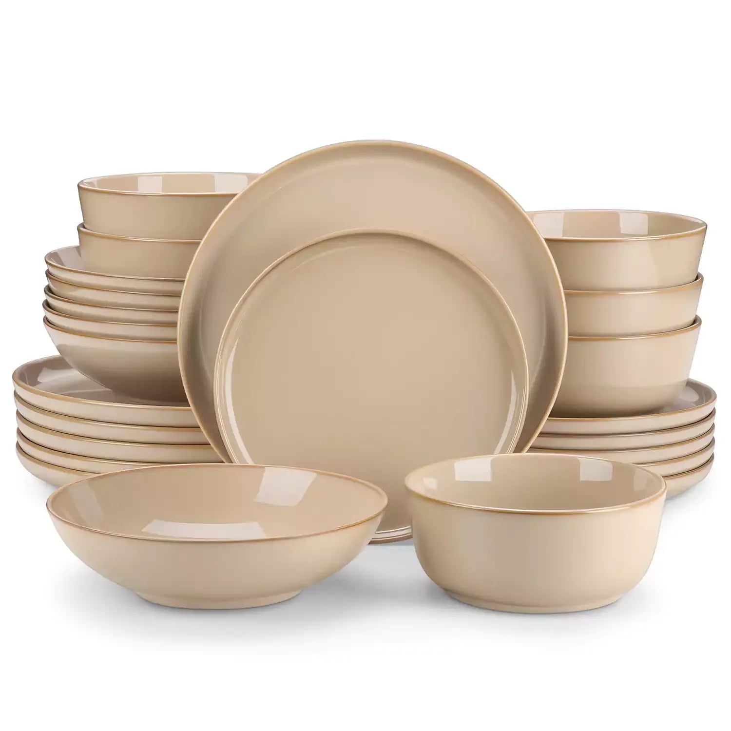 Playa 24 Piece Glossy Dinnerware Set