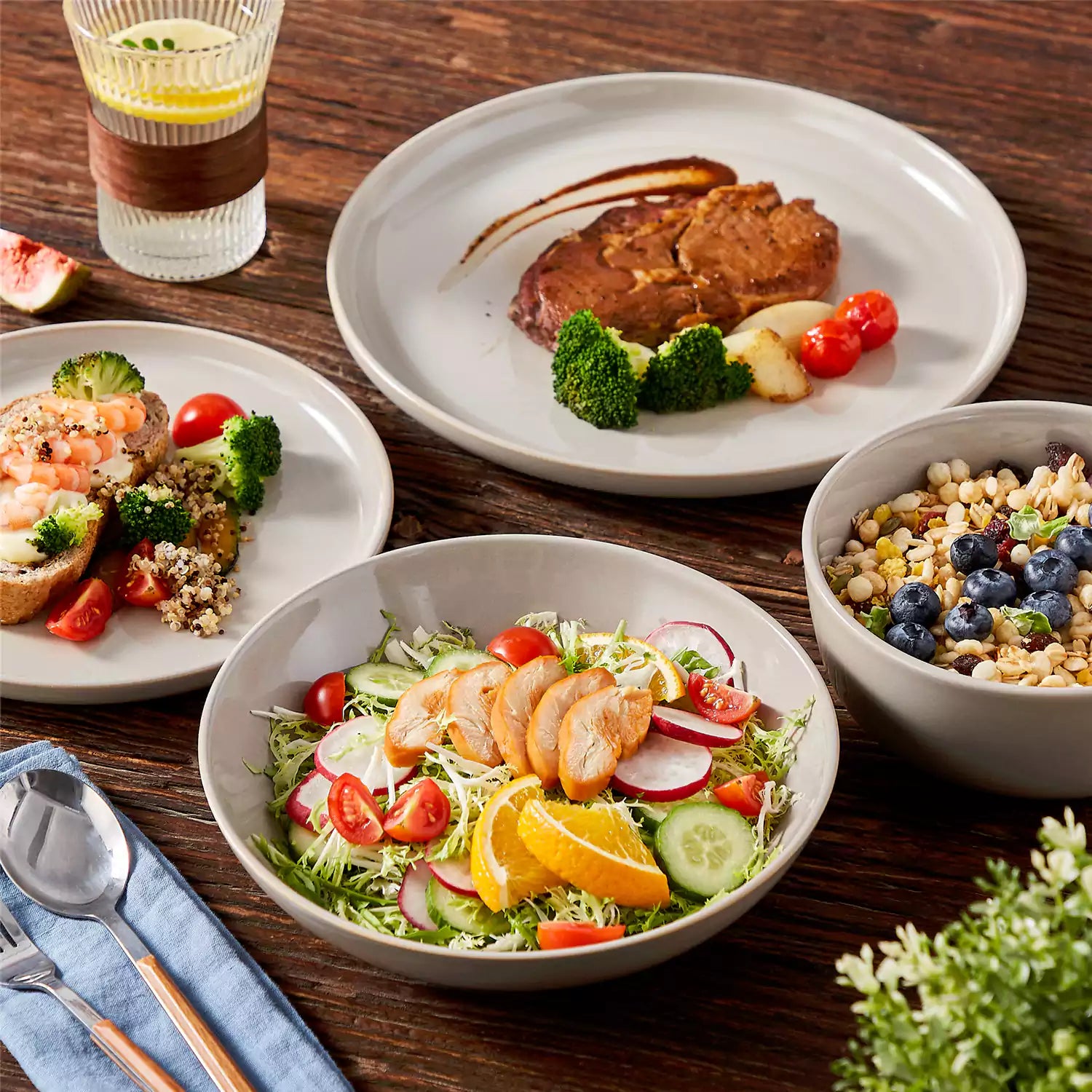 Playa 16 Piece Glossy Dinnerware Set