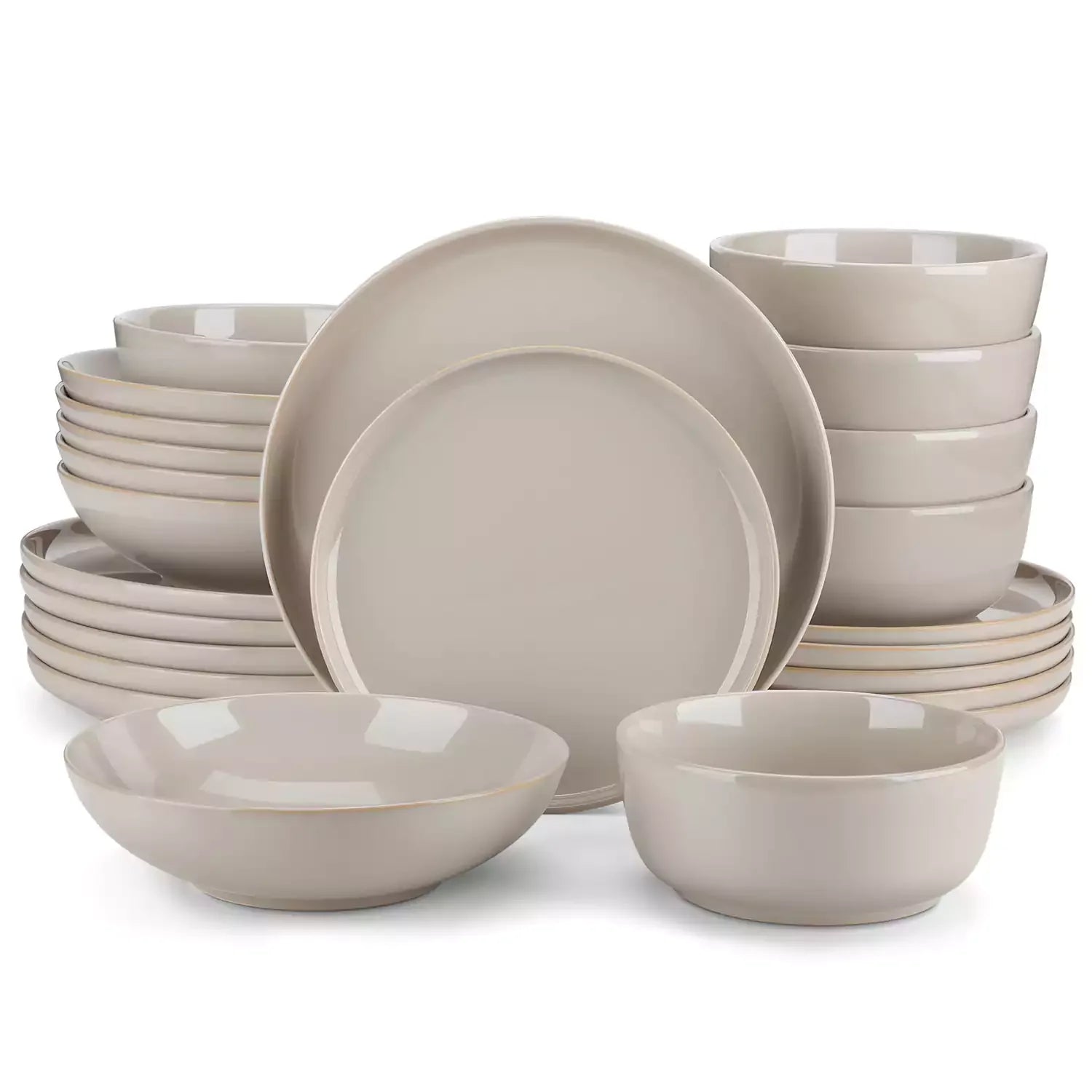 Playa 24 Piece Glossy Dinnerware Set