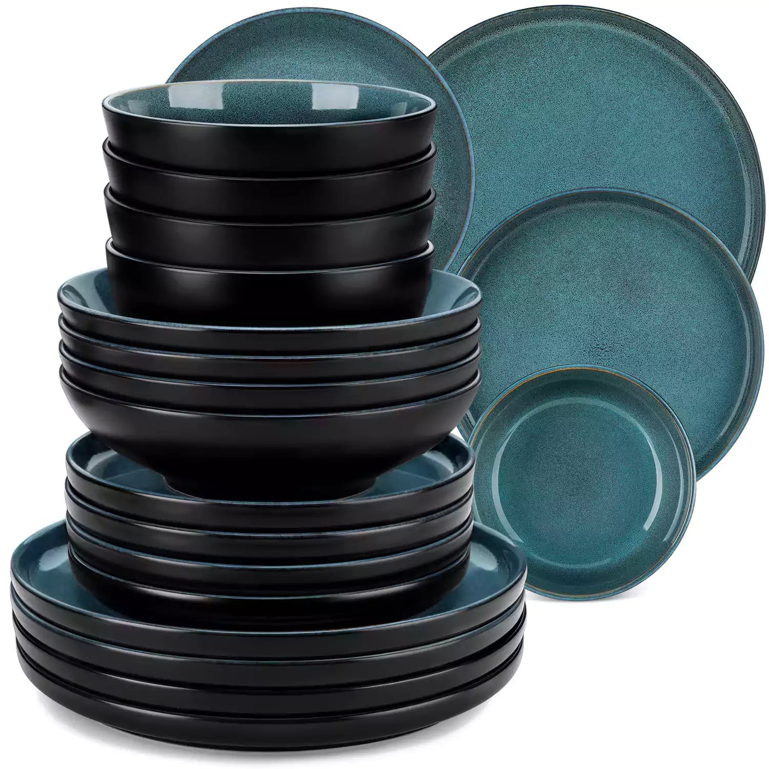 Playa 24 Piece Glossy Dinnerware Set
