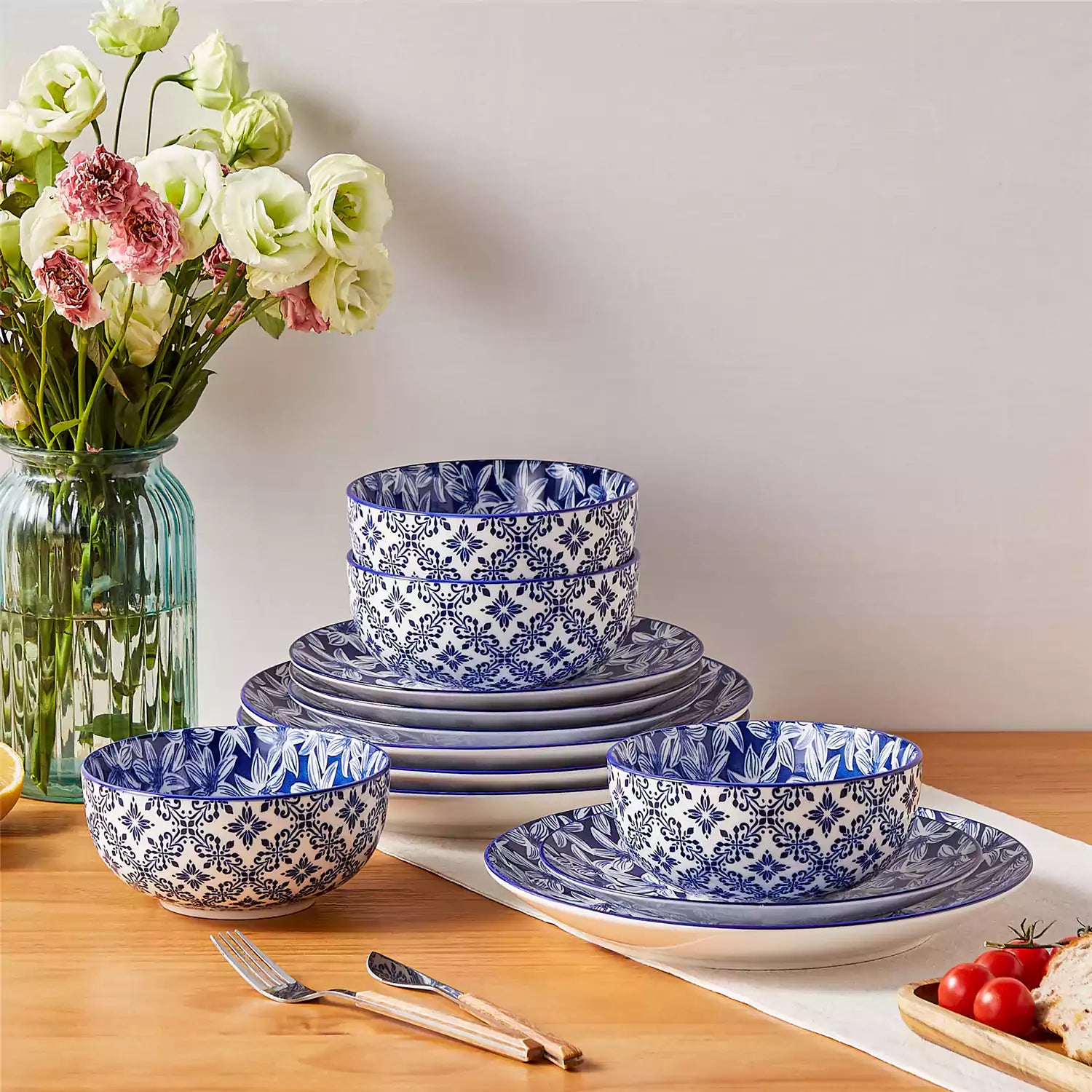 Selene 12 Piece Dinnerware Set