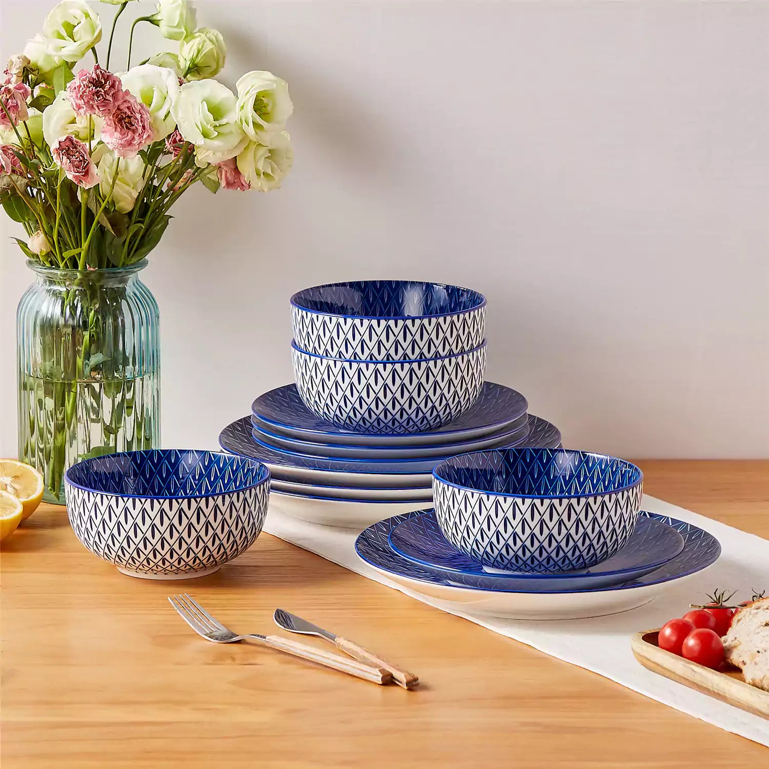 Selene 12 Piece Dinnerware Set