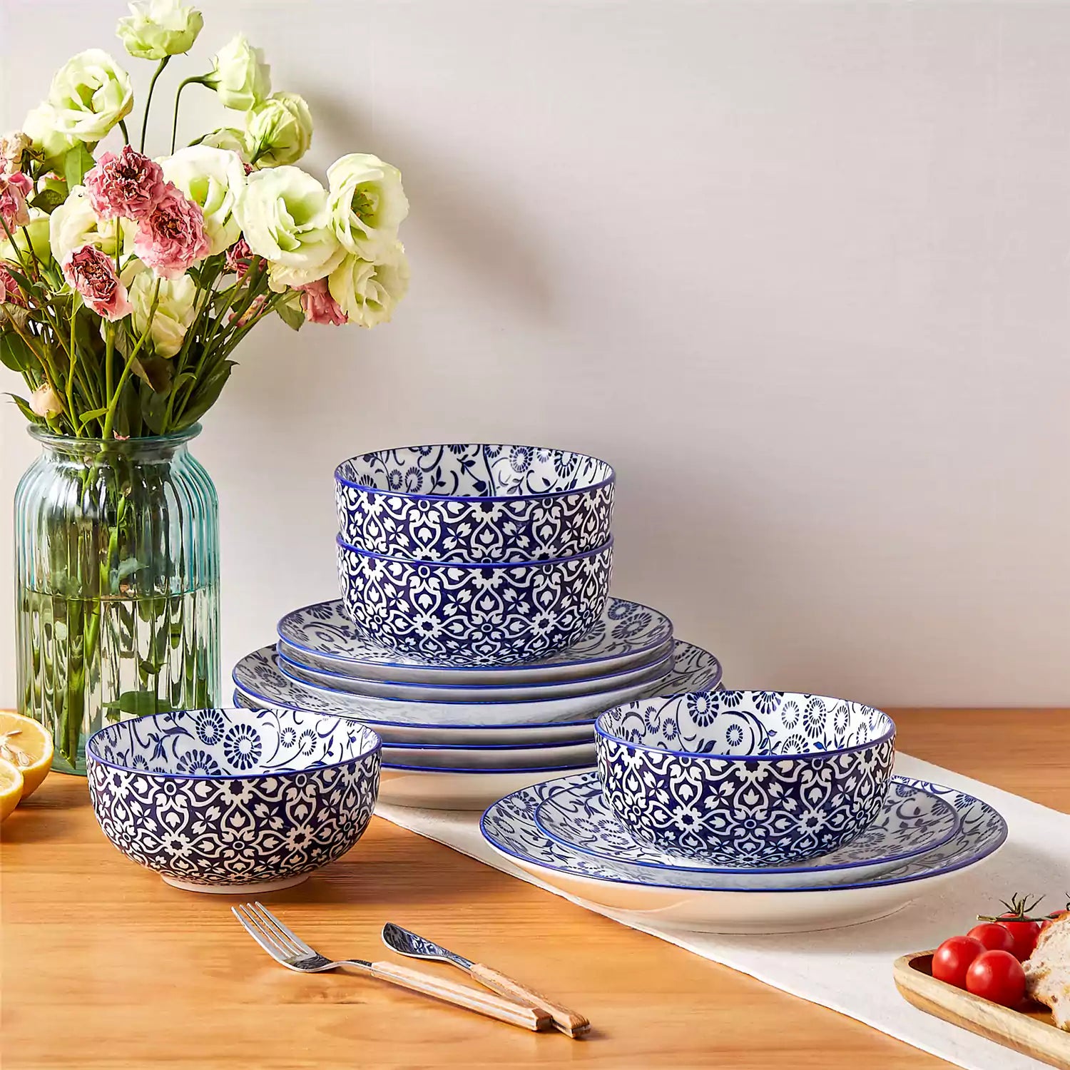 Selene 12 Piece Dinnerware Set