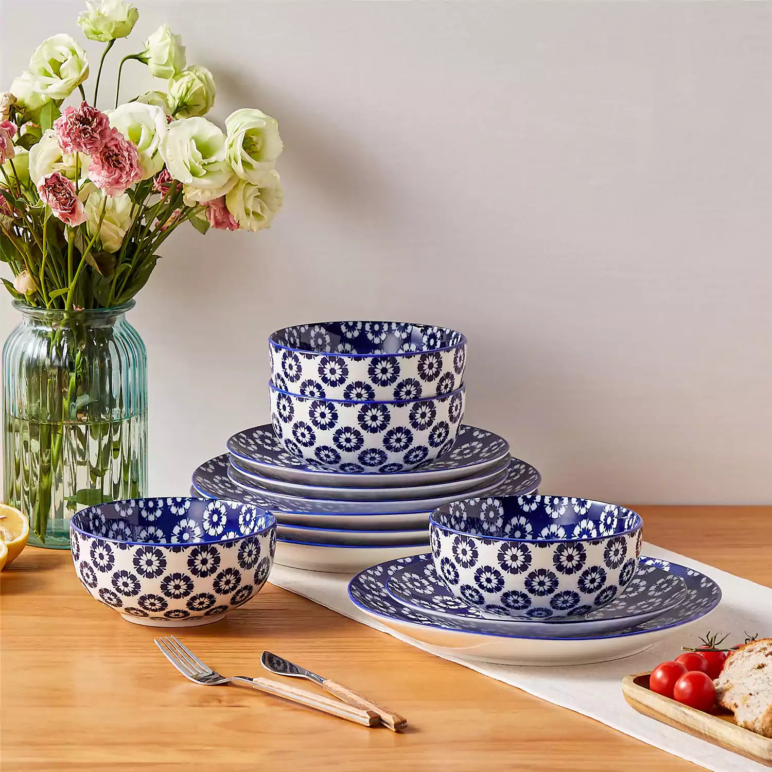 Selene 12 Piece Dinnerware Set